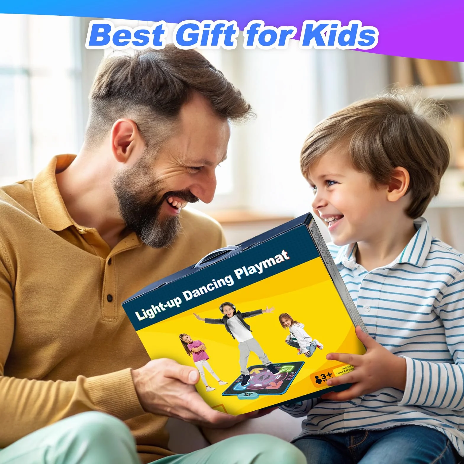 Tapis de Danse Musical LED pour Enfants 3-12 Ans, Cadeau Noël Garçons Filles