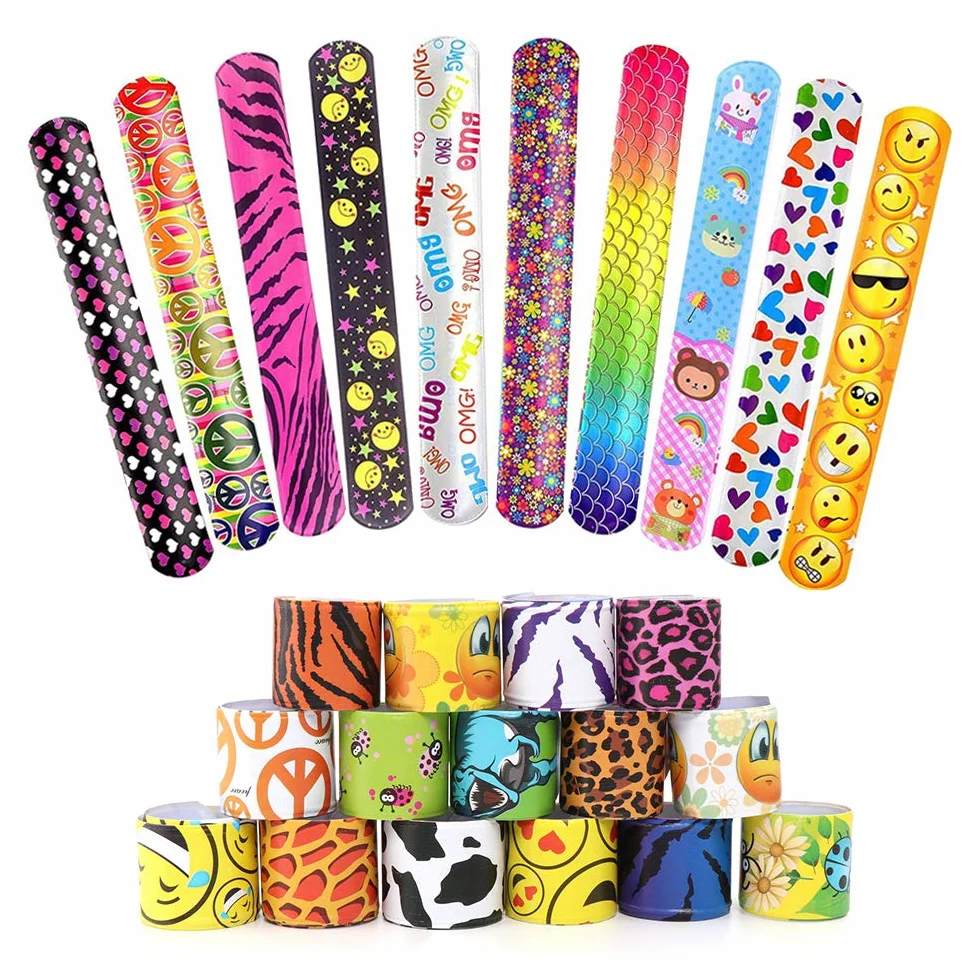 YiliYa Slap Bracelets 25 PCS Bracelets à Claquer pour Enfant Filles Garçons