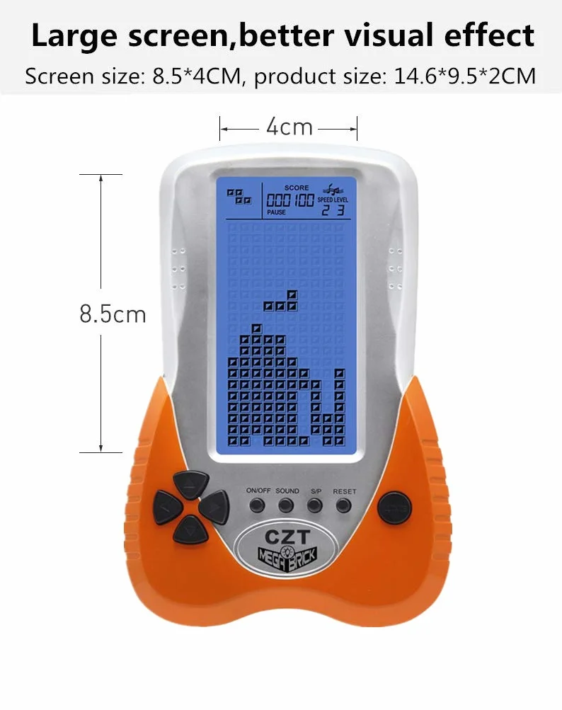 Console de Jeu Rétro CZT Retro Brick 23 Jeux Tank Battle Racing Portable Poche Jouet Enfants (Orange)