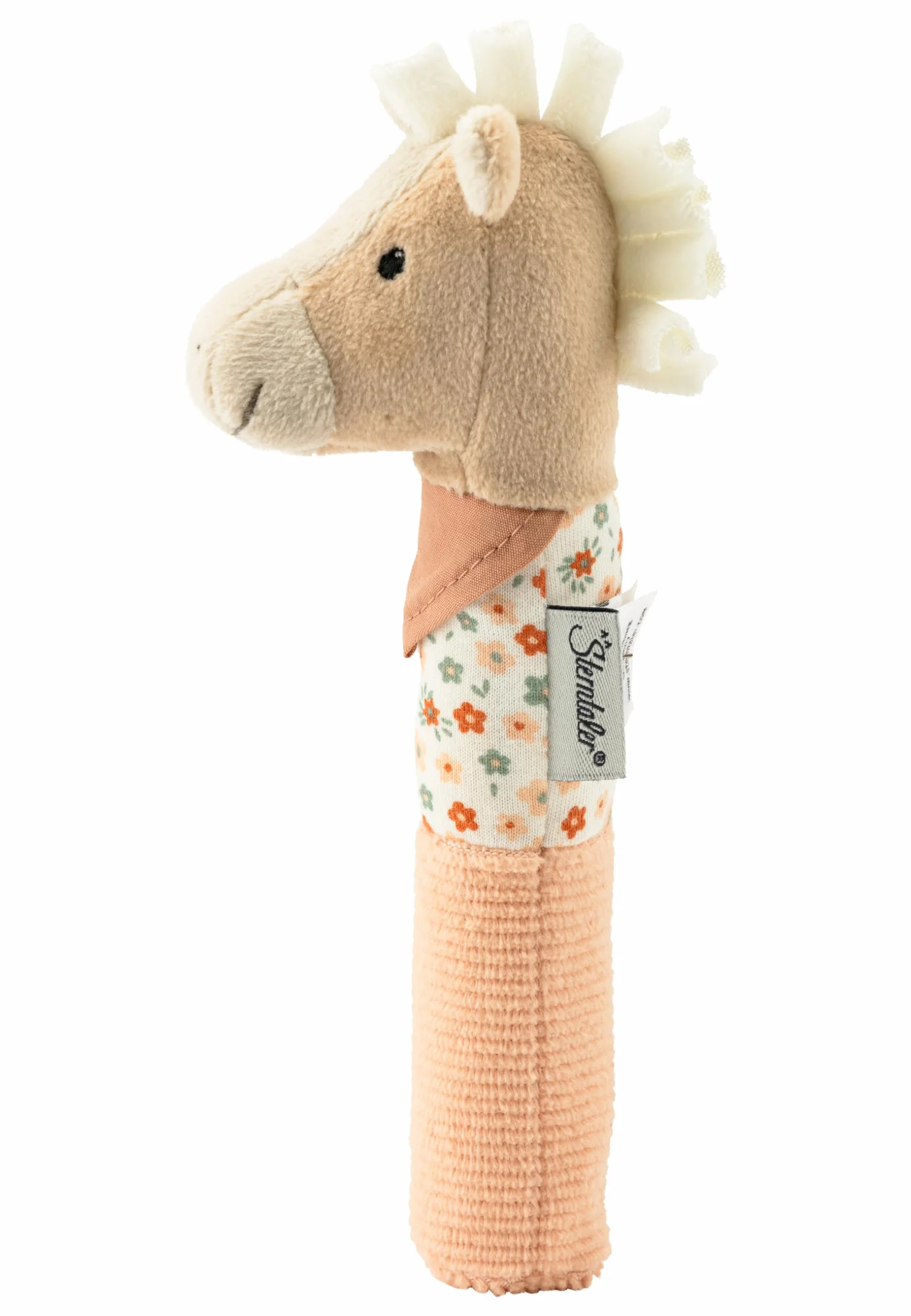 Sterntaler Cheval Sunny Jouet pour bébé en tissus doux avec motif floral beige clair