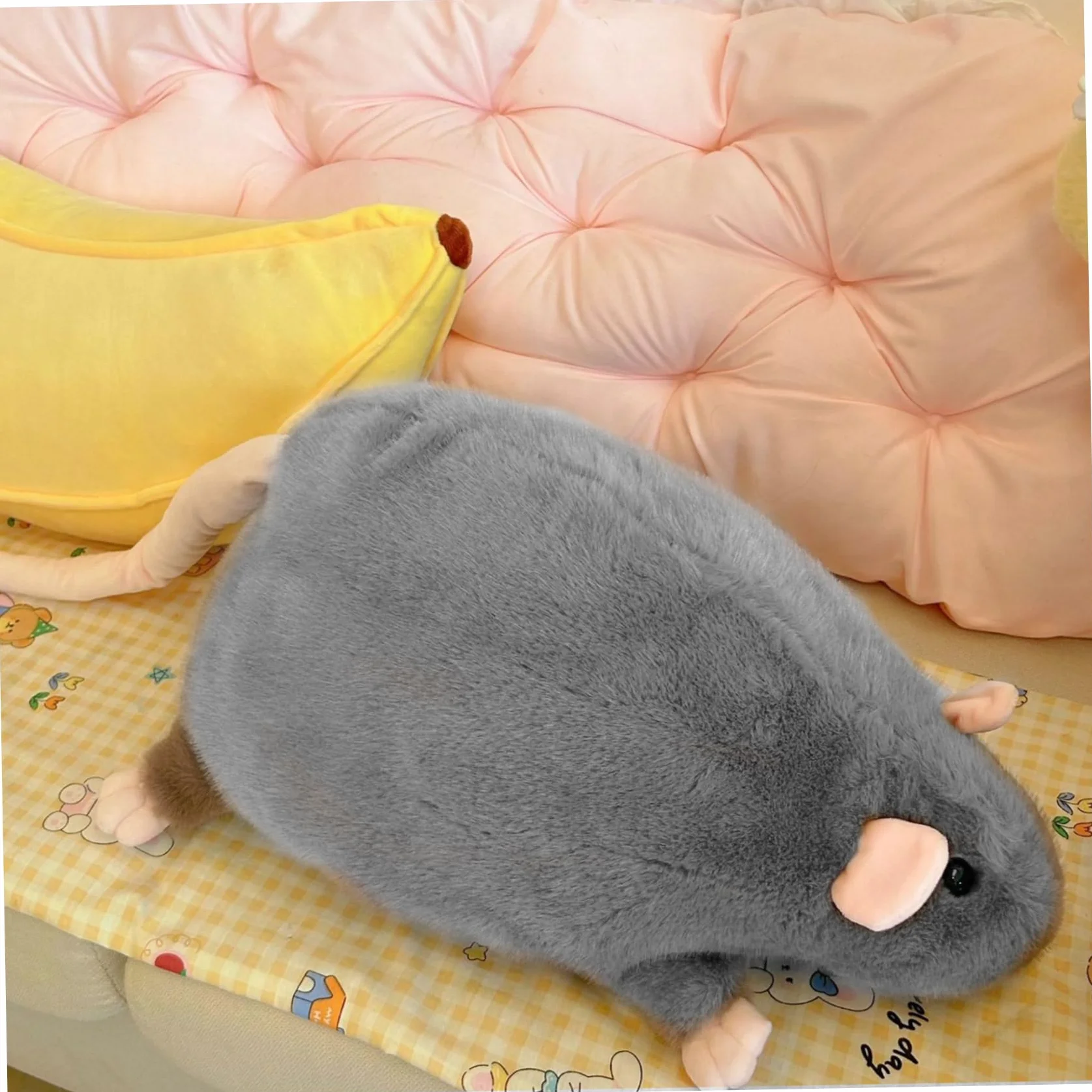 Peluche de Rat géant 35,4 Pouces Super Doux pour Décoration Canapé Chambre