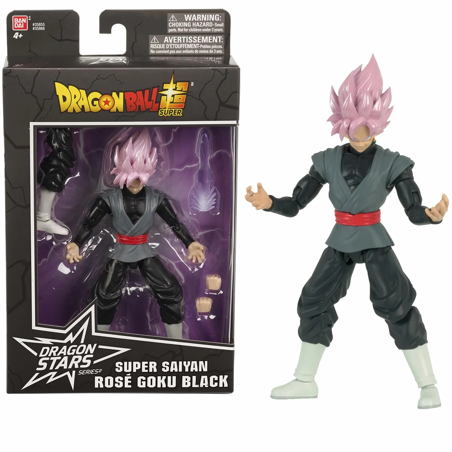 BANDAI Dragon Ball Super Figurine Super Saiyan Rosé Goku Black 17 cm Articulée Accessoires Licence Officielle Jouet Enfant 4 Ans+
