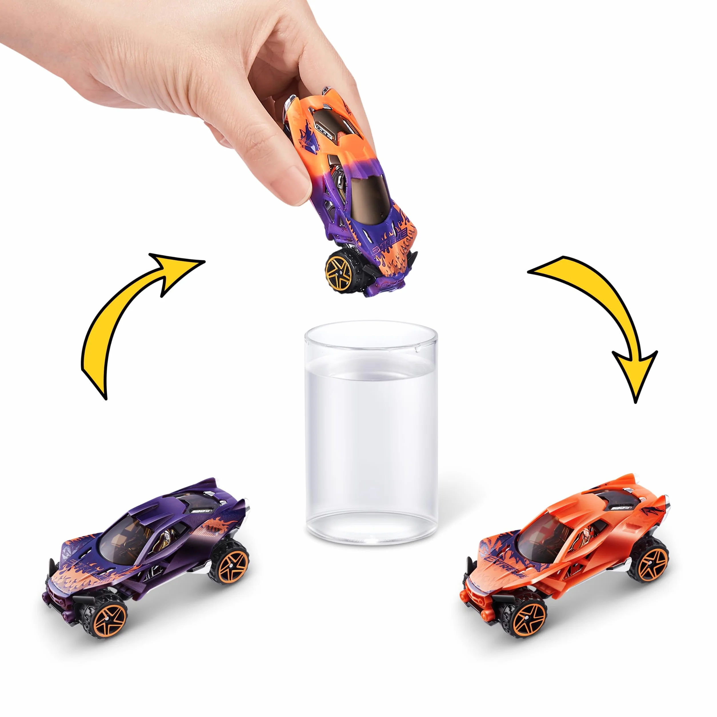 Metal Machines Color Change Series 4 Mini Die-Cast 6 Pack par ZURU Collection Race Car Boys Toy 1:64
