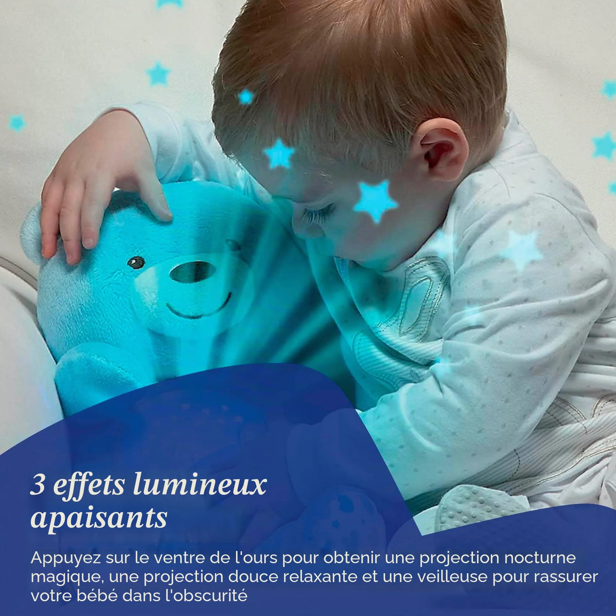 Chicco Ours en peluche Baby Bear First Dreams avec projecteur veilleuse mélodies relaxantes pour bébés 0 mois+
