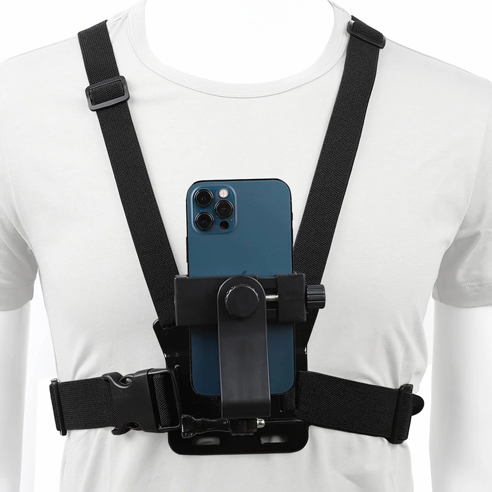 PellKing Harnais de Poitrine pour Téléphone Portable avec Clip pour Caméra d'Action POV