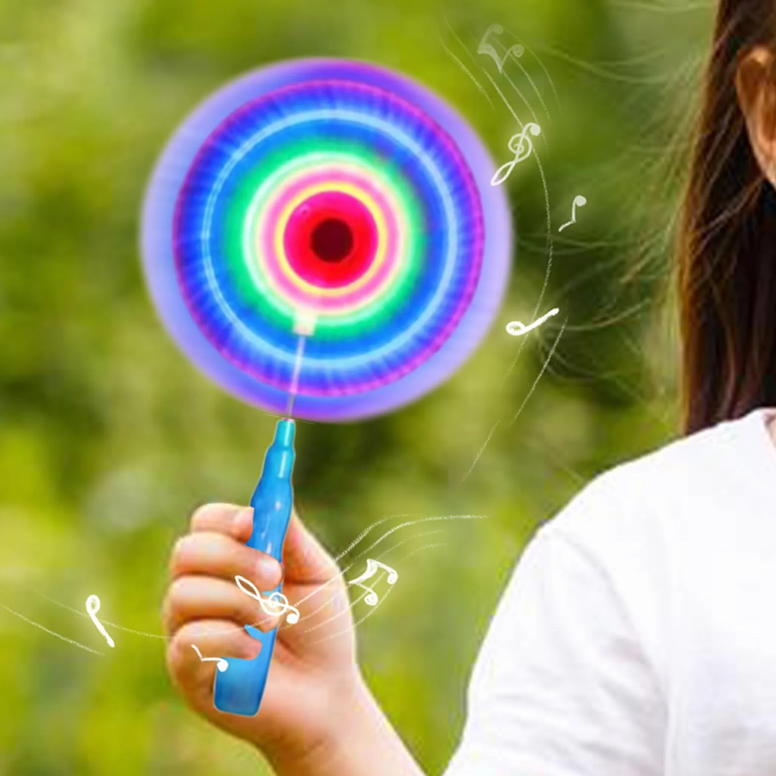 Tournoyante Lumineuse Jouet Tournoyant LED Hélice Tournante Musicale Alimentée par Piles pour Garçons Filles