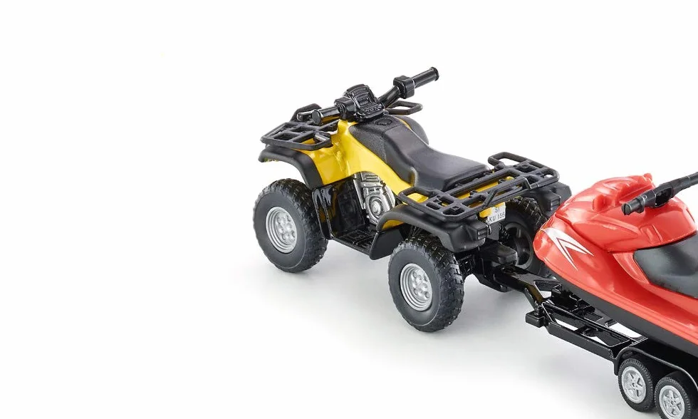 Siku 2314 Quad avec Remorque et Jet-Ski 1:50 Métal Plastique Jaune Rouge