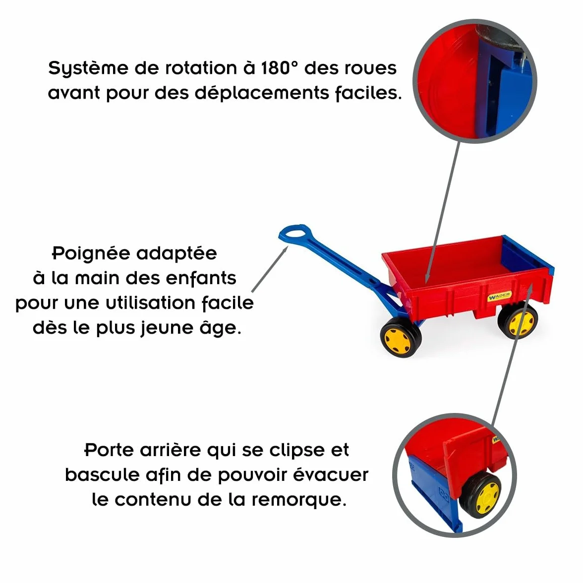 Wader Chariot à Main géant 60 kg 95 cm Acier Robustes