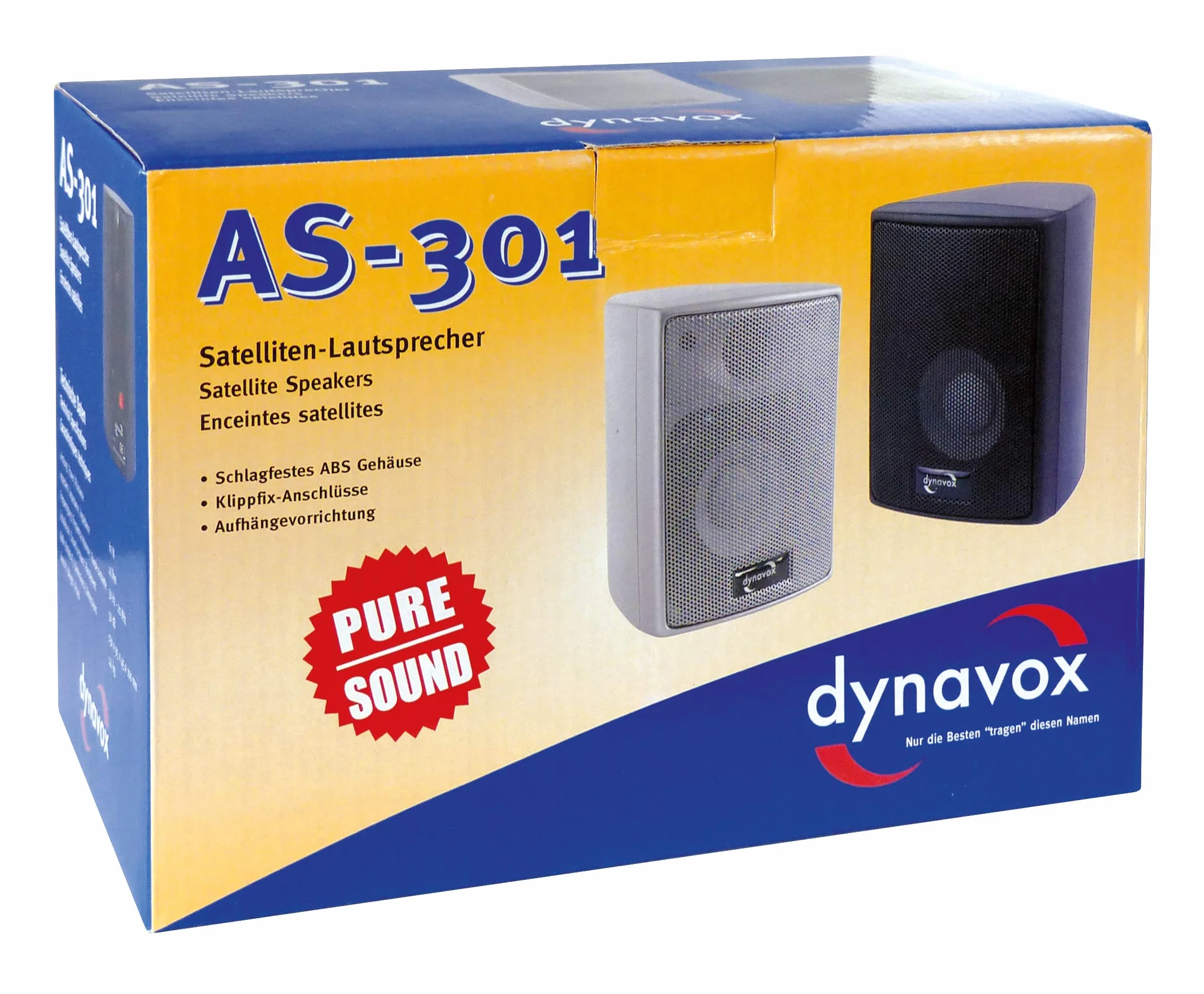 Dynavox AS-301 Enceintes Satellites Noir, Paire Compacte Home Cinéma