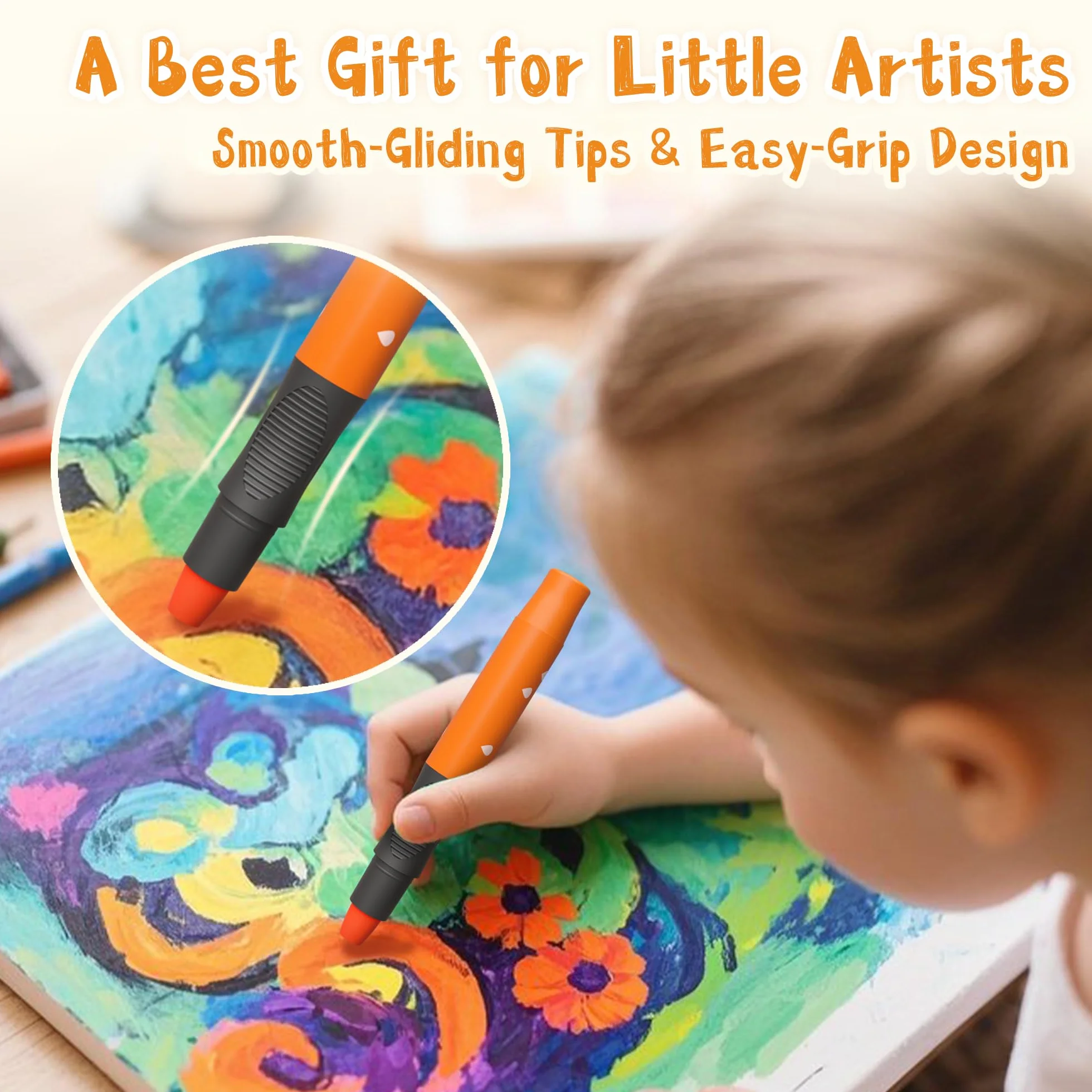 Bâtons de peinture enfant 12 couleurs lavables non toxiques séchage rapide sans taches