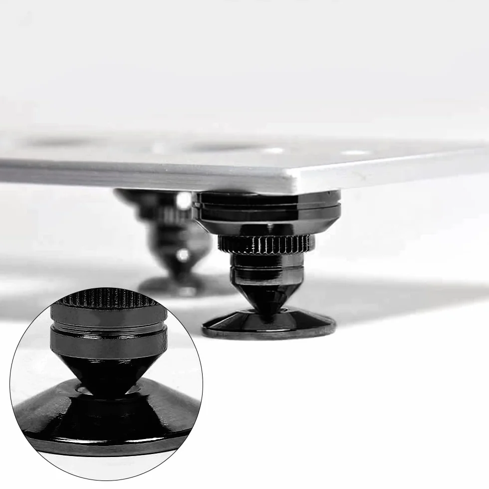 Pointes pour Enceintes Noires Anti-Vibrations Hi-Fi 8 pièces