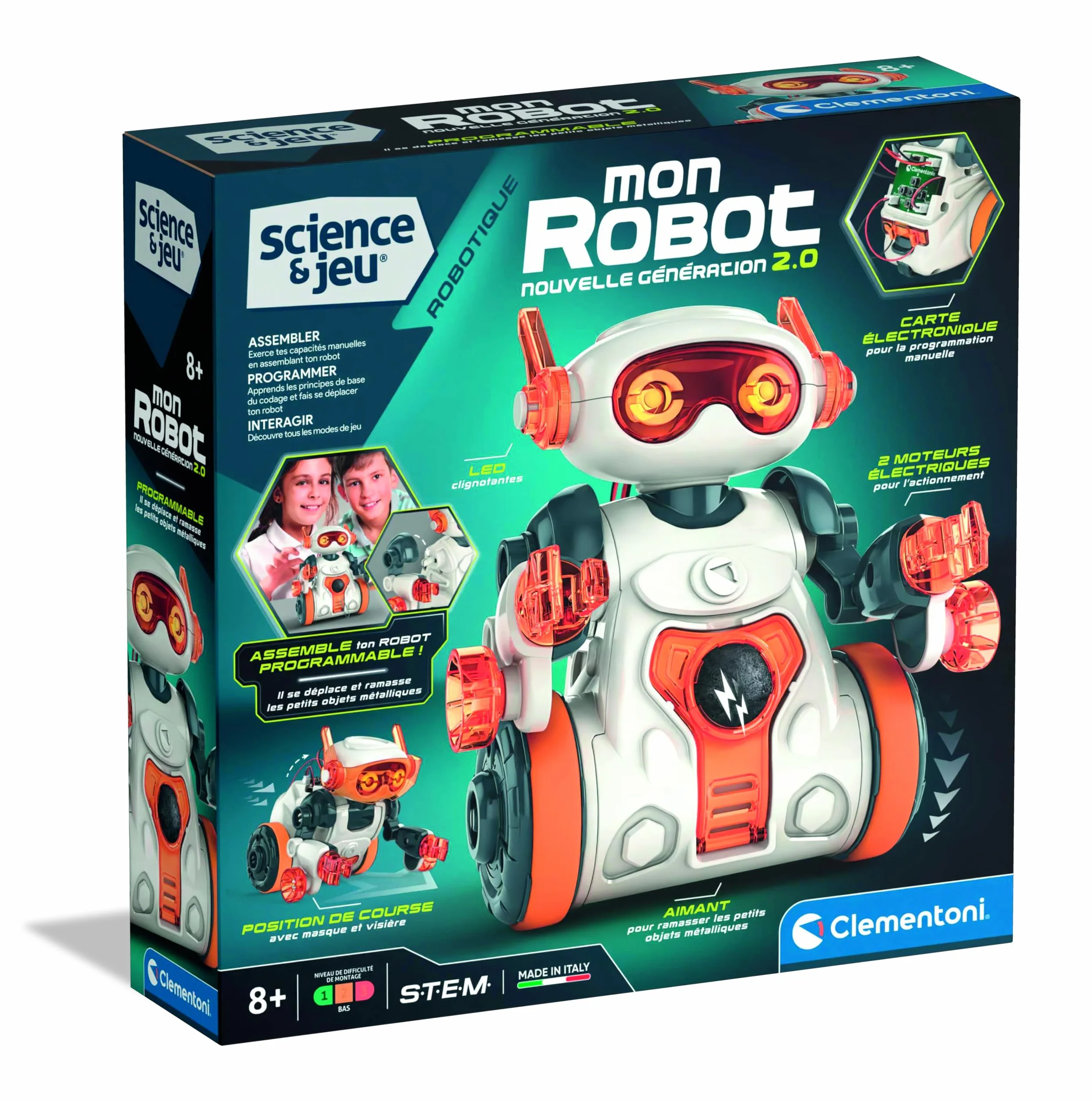 Clementoni Mon Robot 2.0 Robotique Jouet Éducatif Construction dès 8 Ans Pièces à Assembler Interactif