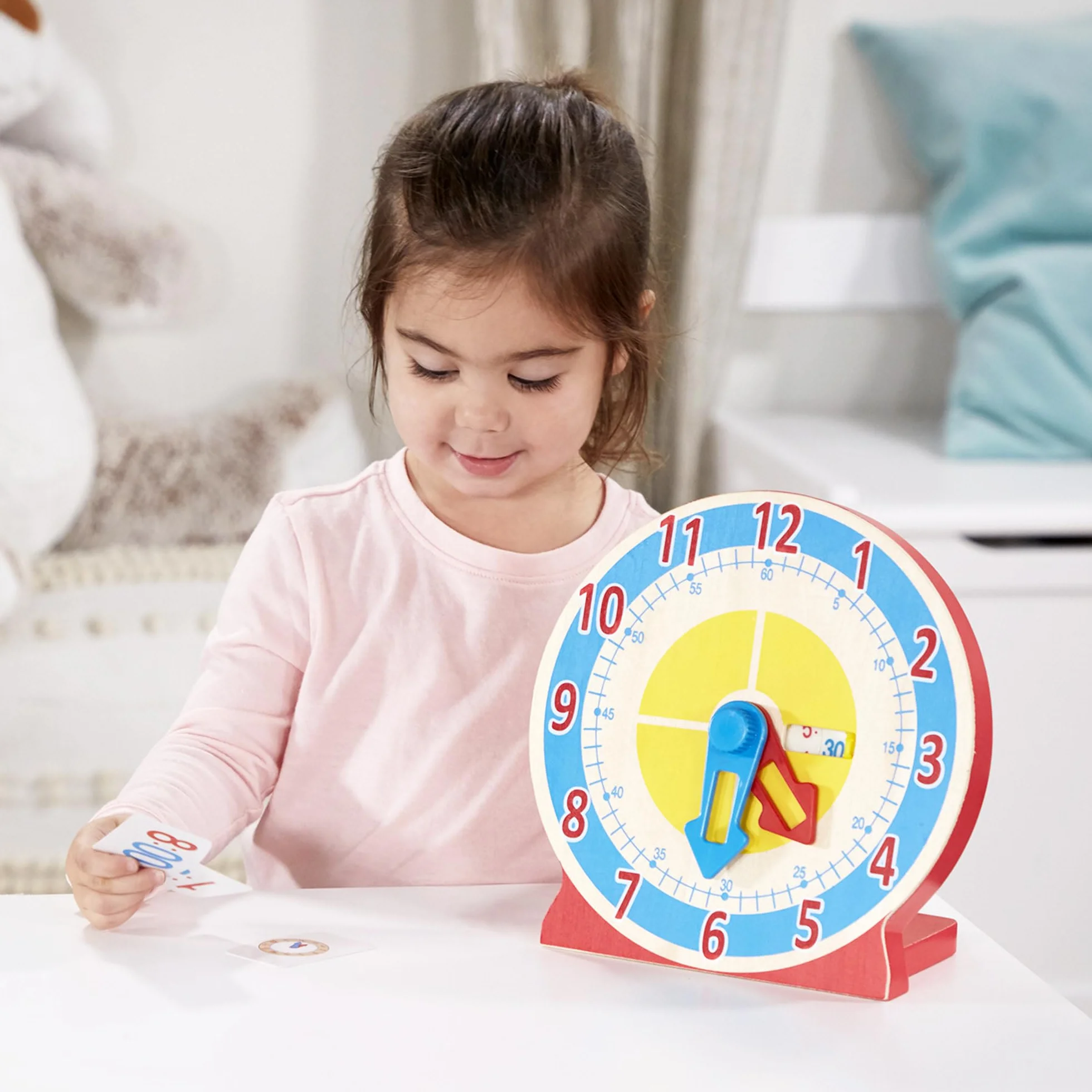 Melissa & Doug Horloge Tourne Et Dis L'Heure Jeu Éducatif Montessori Jouet en Bois Cadeau Enfant 4 Ans+