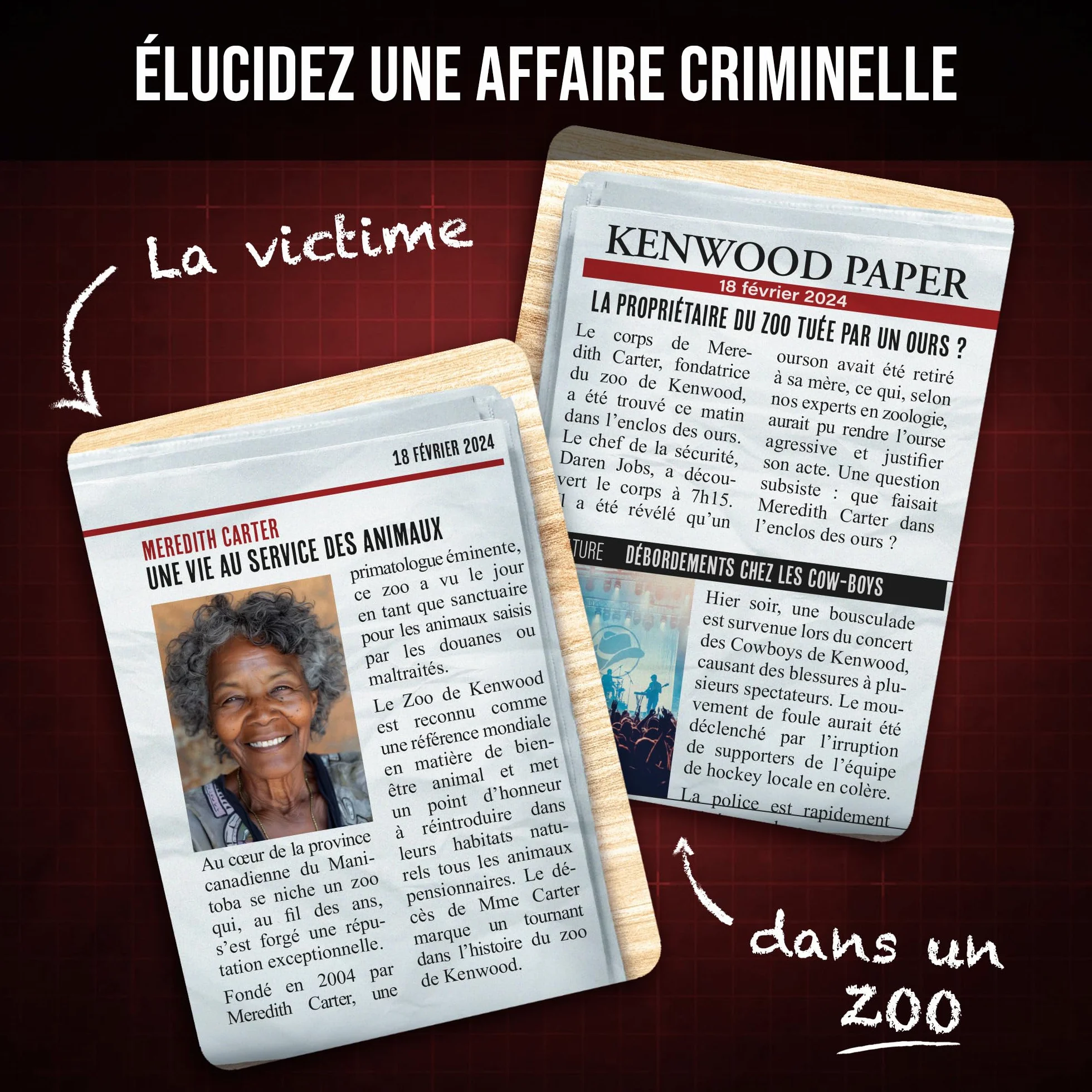 Dossiers Criminels Pocket - Qui a tué Meredith Carter ? - Jeu d'enquête en cartes - 1-6 Joueurs - 45 min