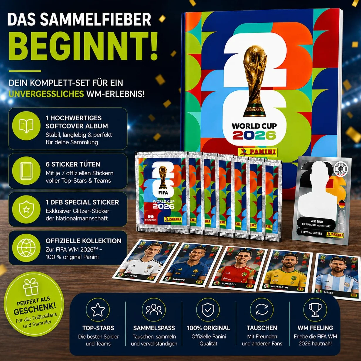 Panini Album d'autocollants Coupe du monde 2026 Kit de démarrage XXL Allemagne