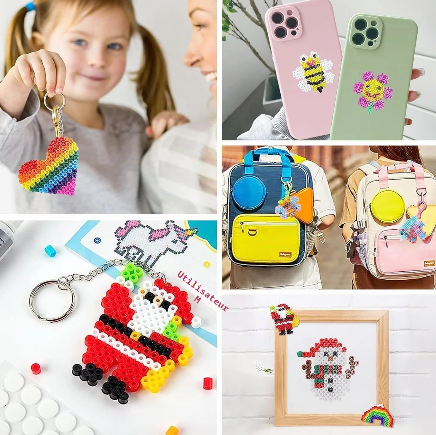 YESLUSY Perles à Repasser Set 24 Couleurs 6300 Pièces Mini 5mm pour Enfants DIY Cadeau