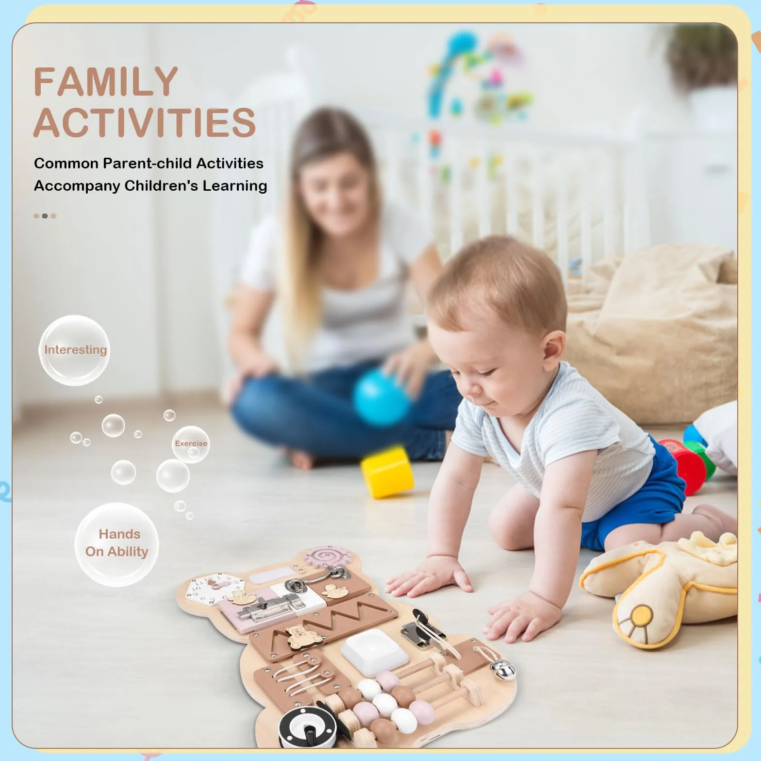 Busy Board Tableau Activité Montessori Jouets en Bois Sensorielle pour Tout-Petits
