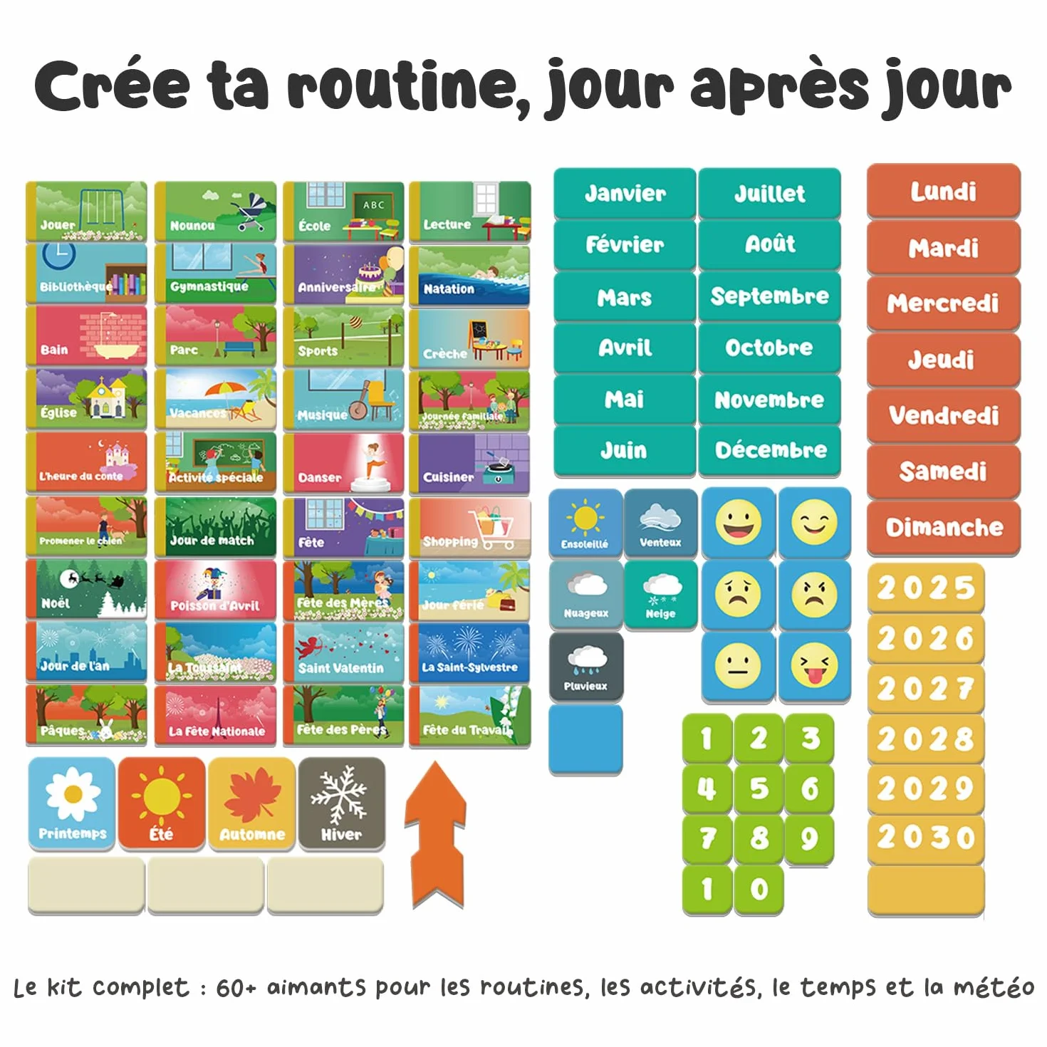 SmartPanda Mon Premier Calendrier Jeu Éducatif Magnétique 30x40cm Français