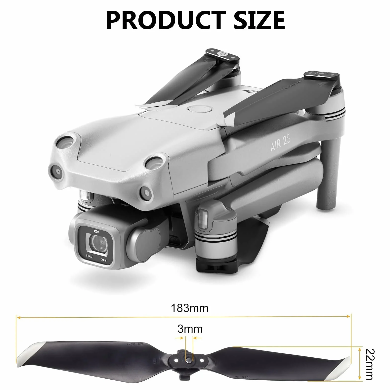 Bocguy 4 Pcs Hélice pour Mavic Air 2 / Air 2S, Modèle 7238, Conception à Dégagement Rapide, Low-Noise, Argent