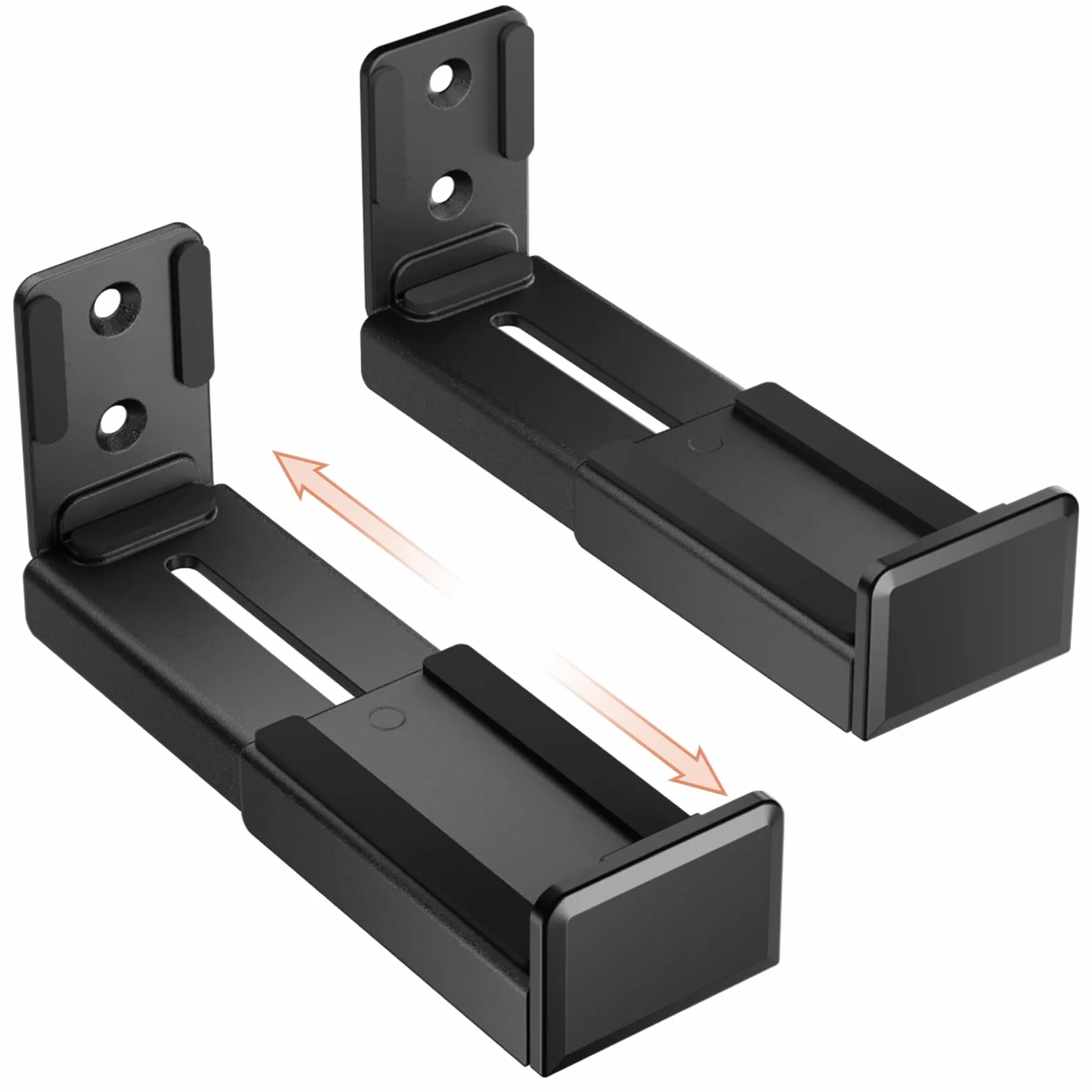 PUTORSEN Support Mural Universel pour Barre de Son, Profondeur Réglable 90-154mm, Charge 15kg, Noir