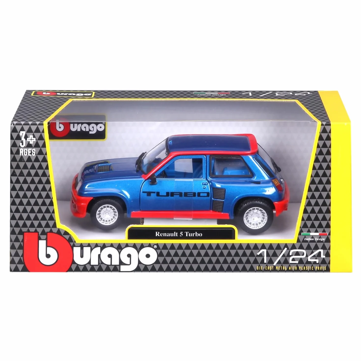 Bburago Renault 5 Turbo 1:24 Miniature Portes Ouvrables Bleu Rouge
