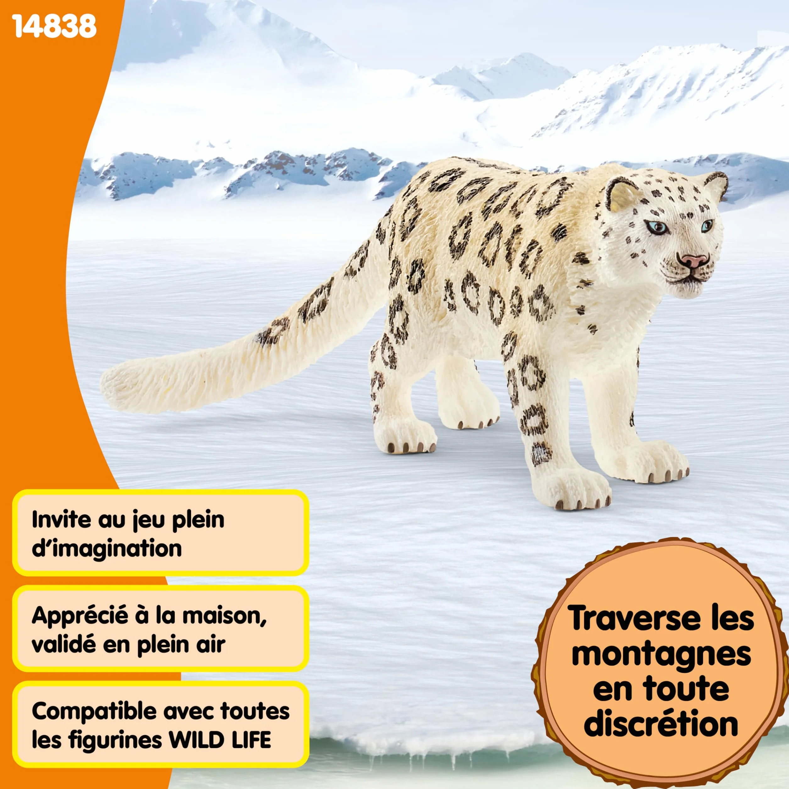 Schleich Léopard des neiges Figurine Animaux 14838 10 x 5 x 4 cm