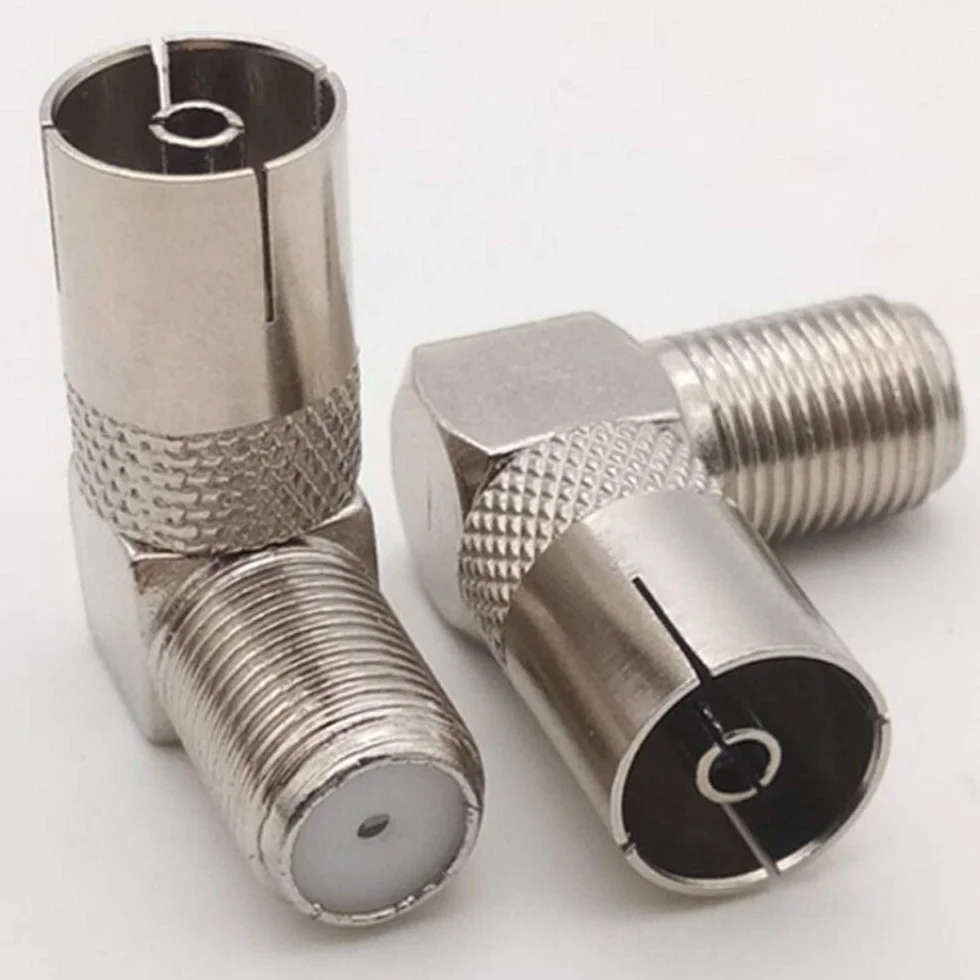 8 Pièces Connecteurs Coaxiaux RF 90 Degrés Type F Femelle à PAL Mâle/Femelle Adaptateurs Angle Droit