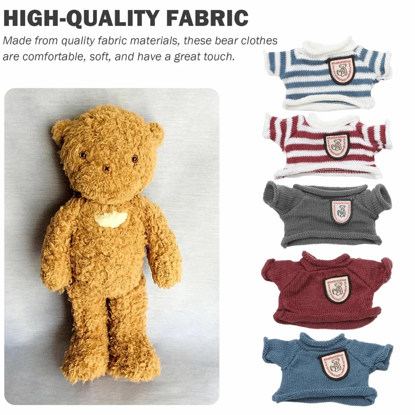 Vêtements Pull Ours en Peluche 5 pièces pour Ours 6-8 Pouces Jouet d'habillage
