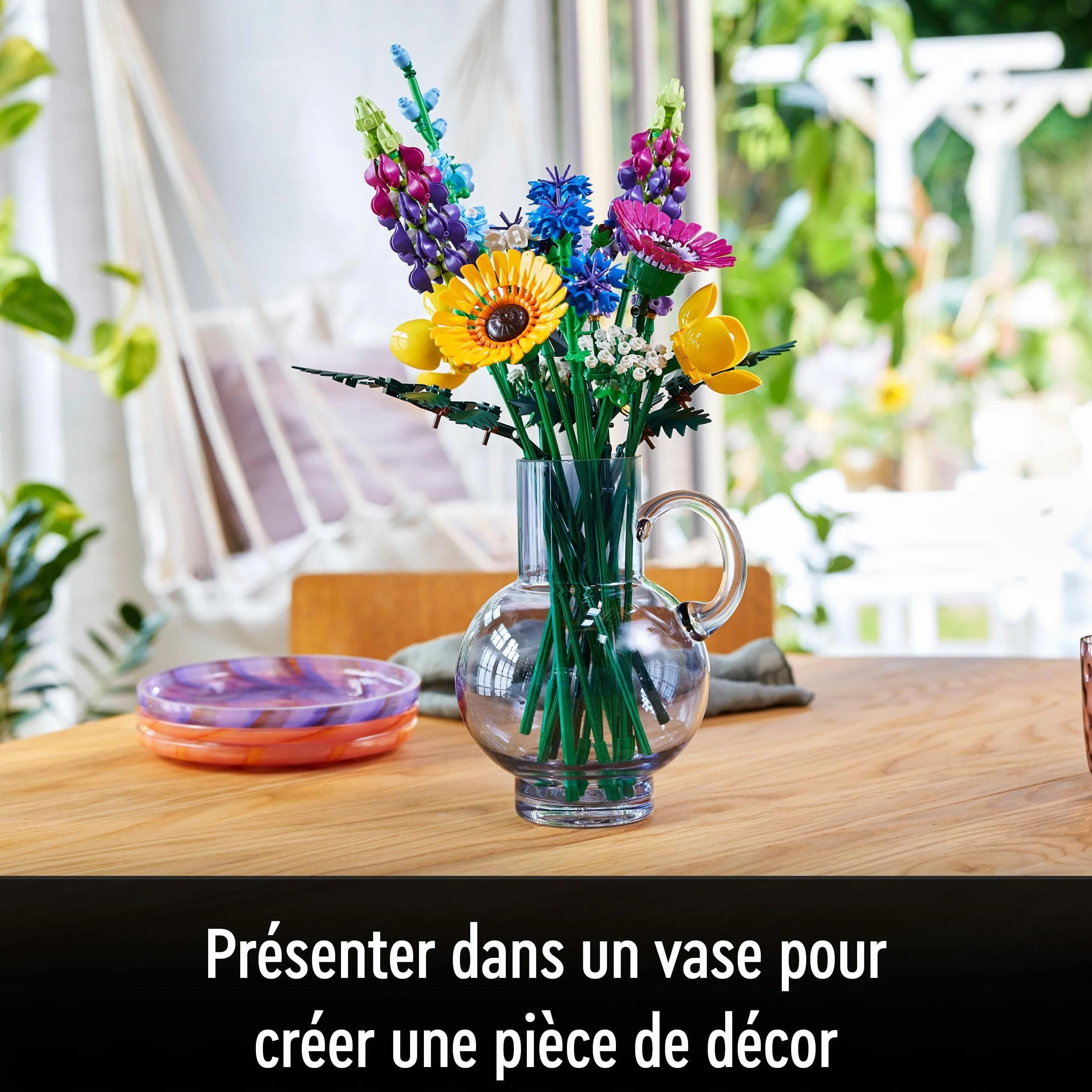 LEGO Botanicals Bouquet de Fleurs Sauvages Plantes Artificielles Coquelicots Lavande Activité Manuelle Adulte 10313