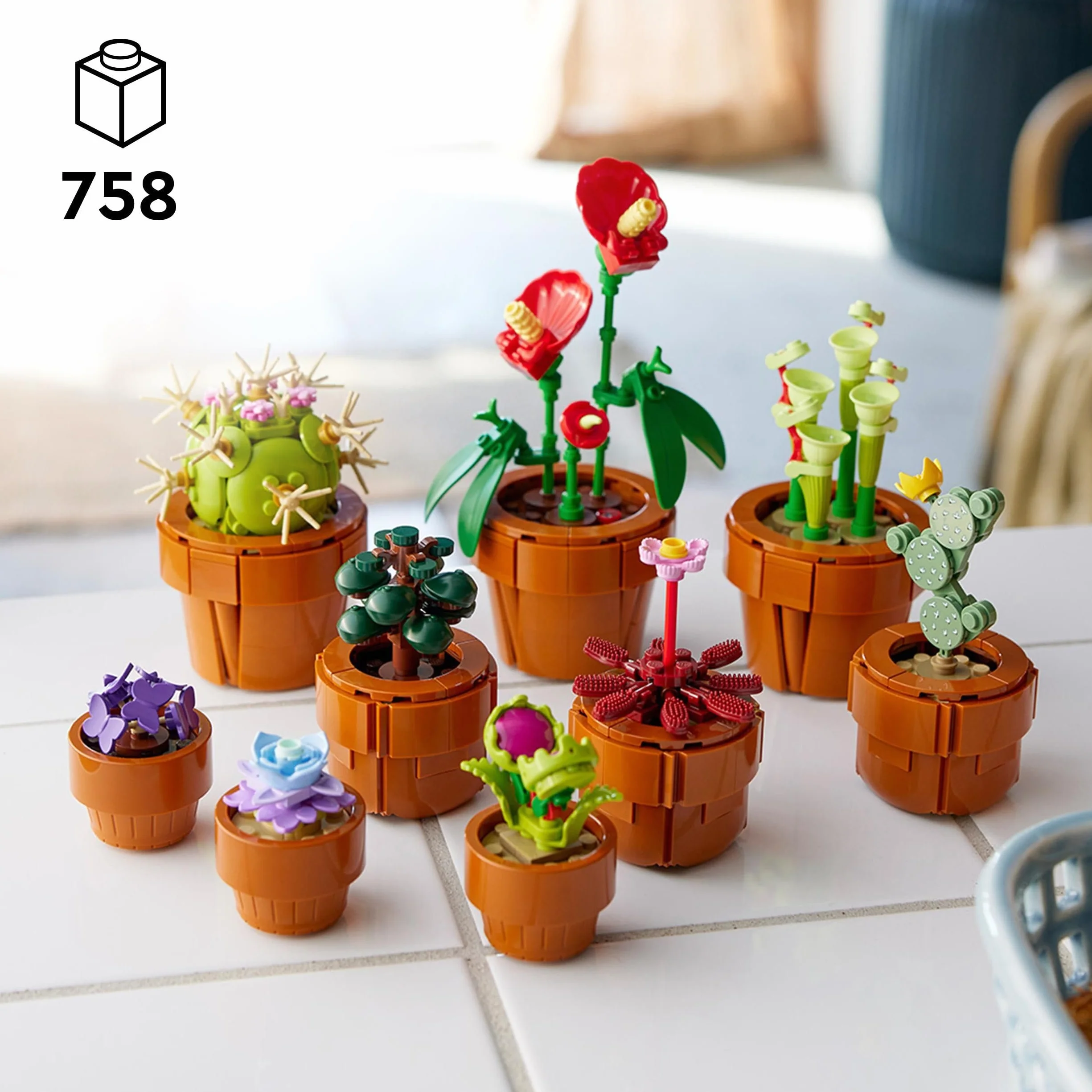 LEGO Botanicals Les Plantes Miniatures 10329 9 Plantes artificielles Cactus à Construire pour Adulte