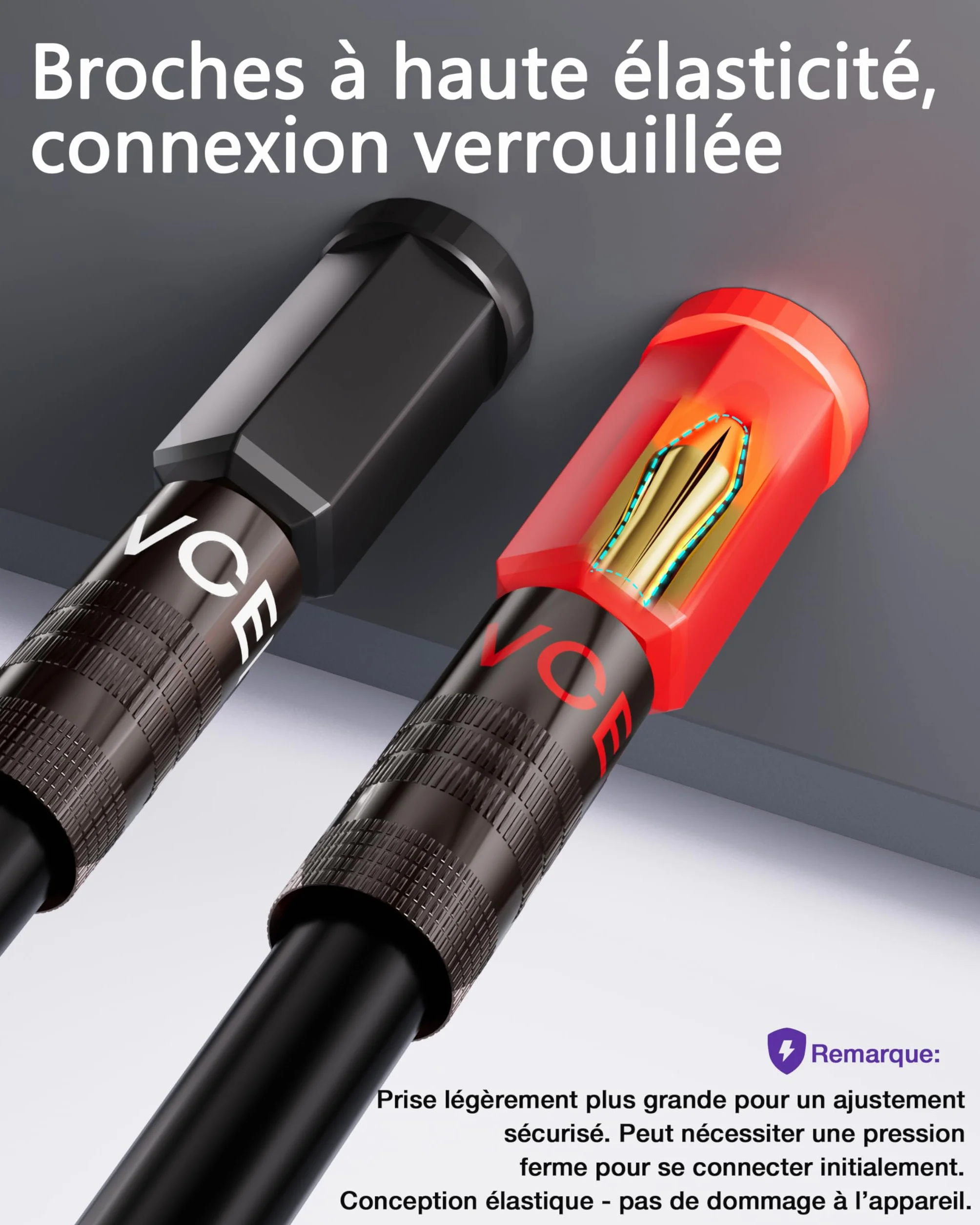 VCELINK Fiches Banane Plaquées Or 24K Double Vis pour HiFi Haut-Parleur Amplificateur 2 Paires