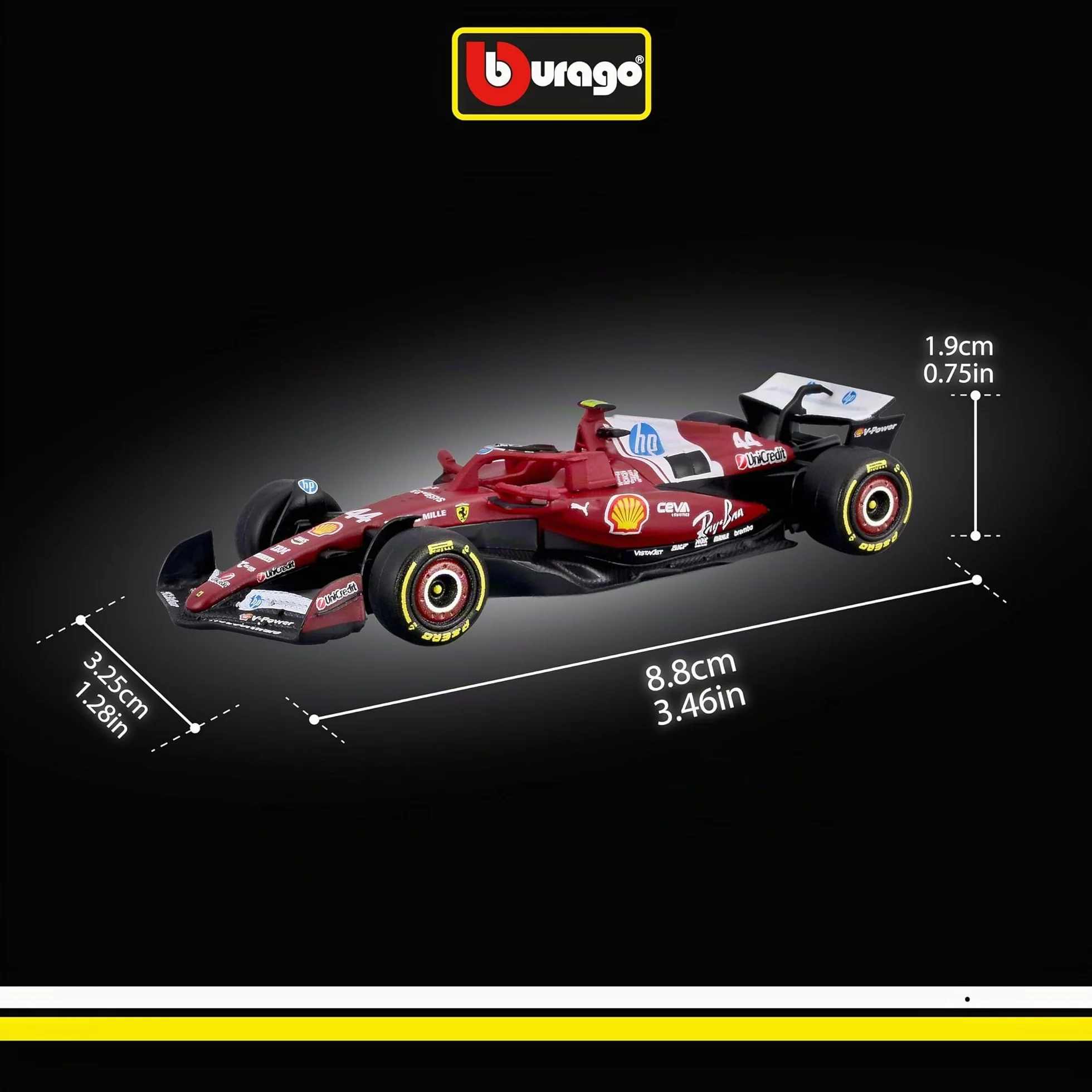Bburago F1 Ferrari SF-25 #44 Lewis Hamilton 2025 Voiture Miniature Échelle 1:64 Réplique Officielle Ferrari