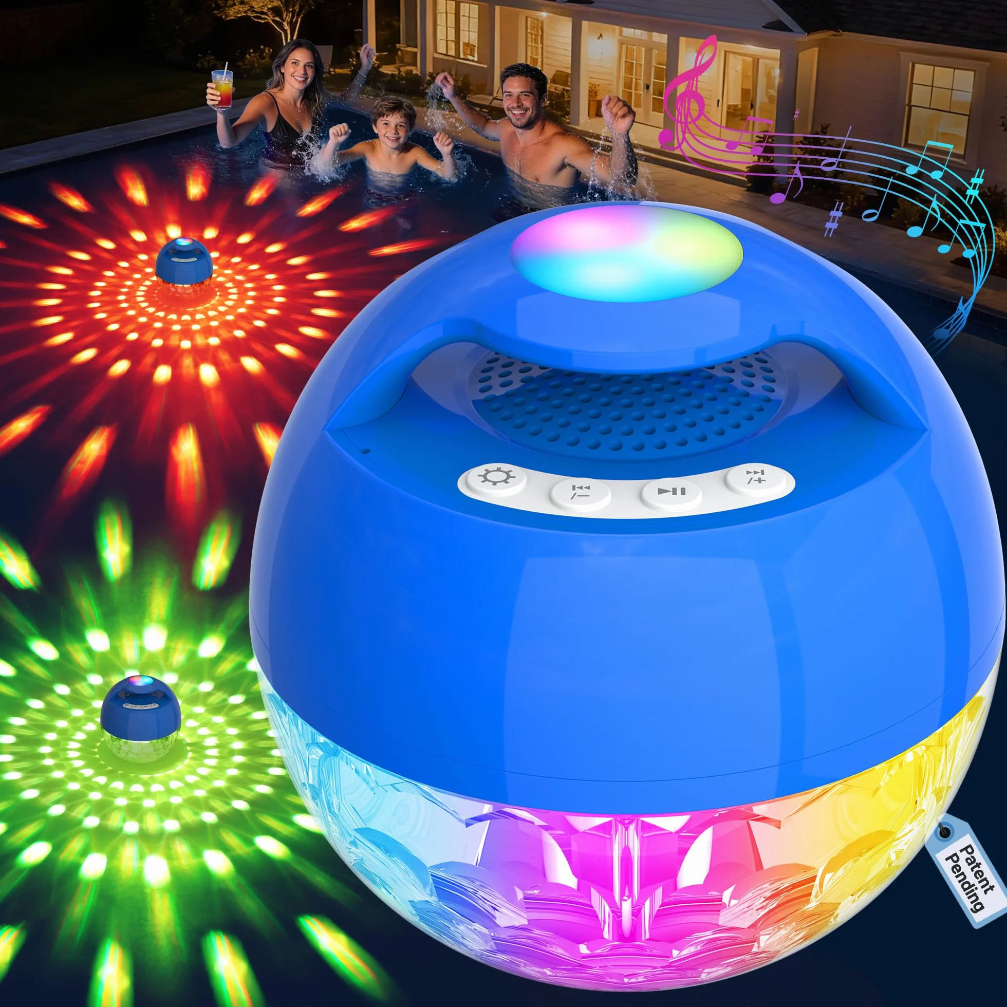 KingSom Enceinte Bluetooth Flottante IP68 Autonomie 24H Son Stéréo