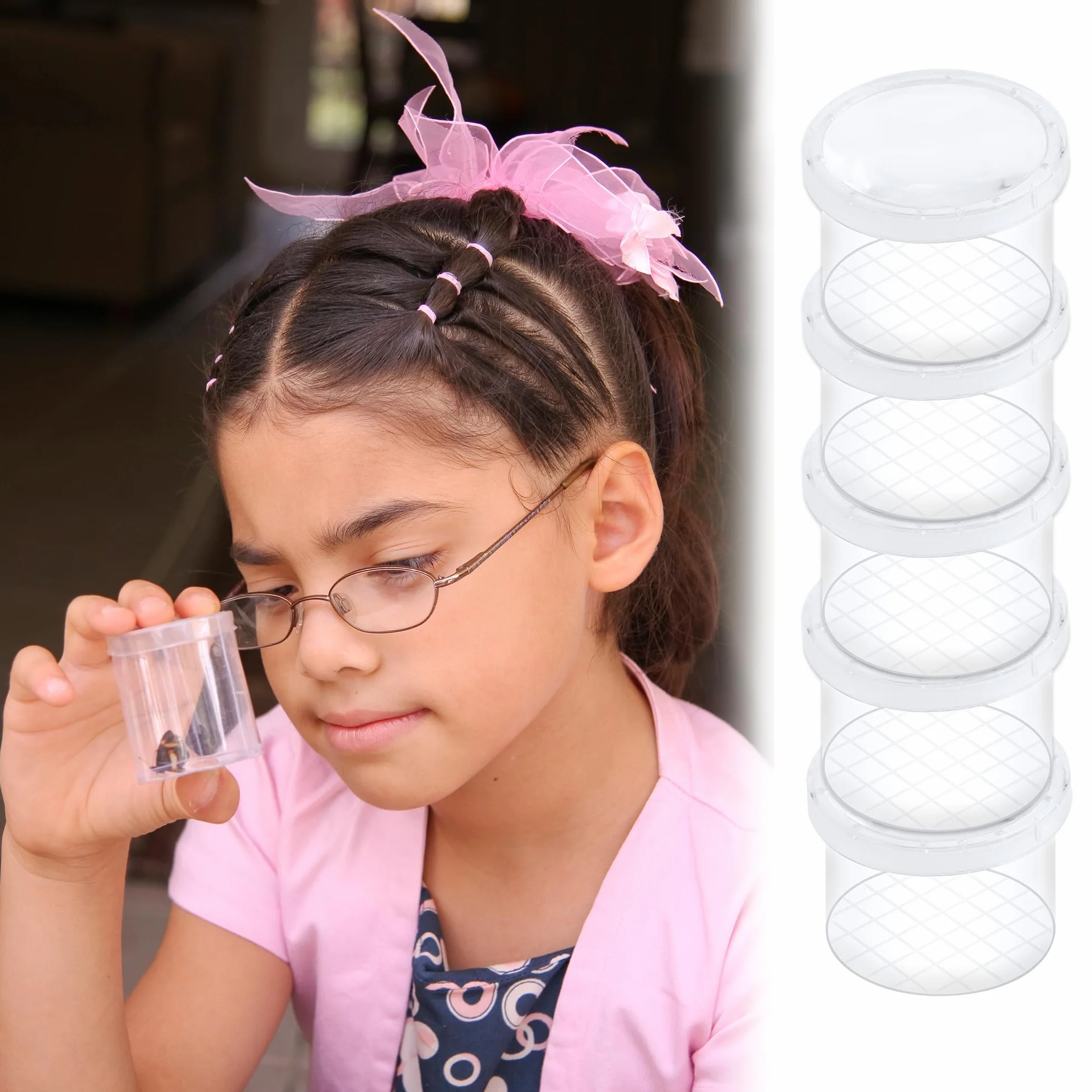 20 Pièces Boîte Loupe À Insecte Transparent Portable, Conteneur pour Science et Collection d’Insectes