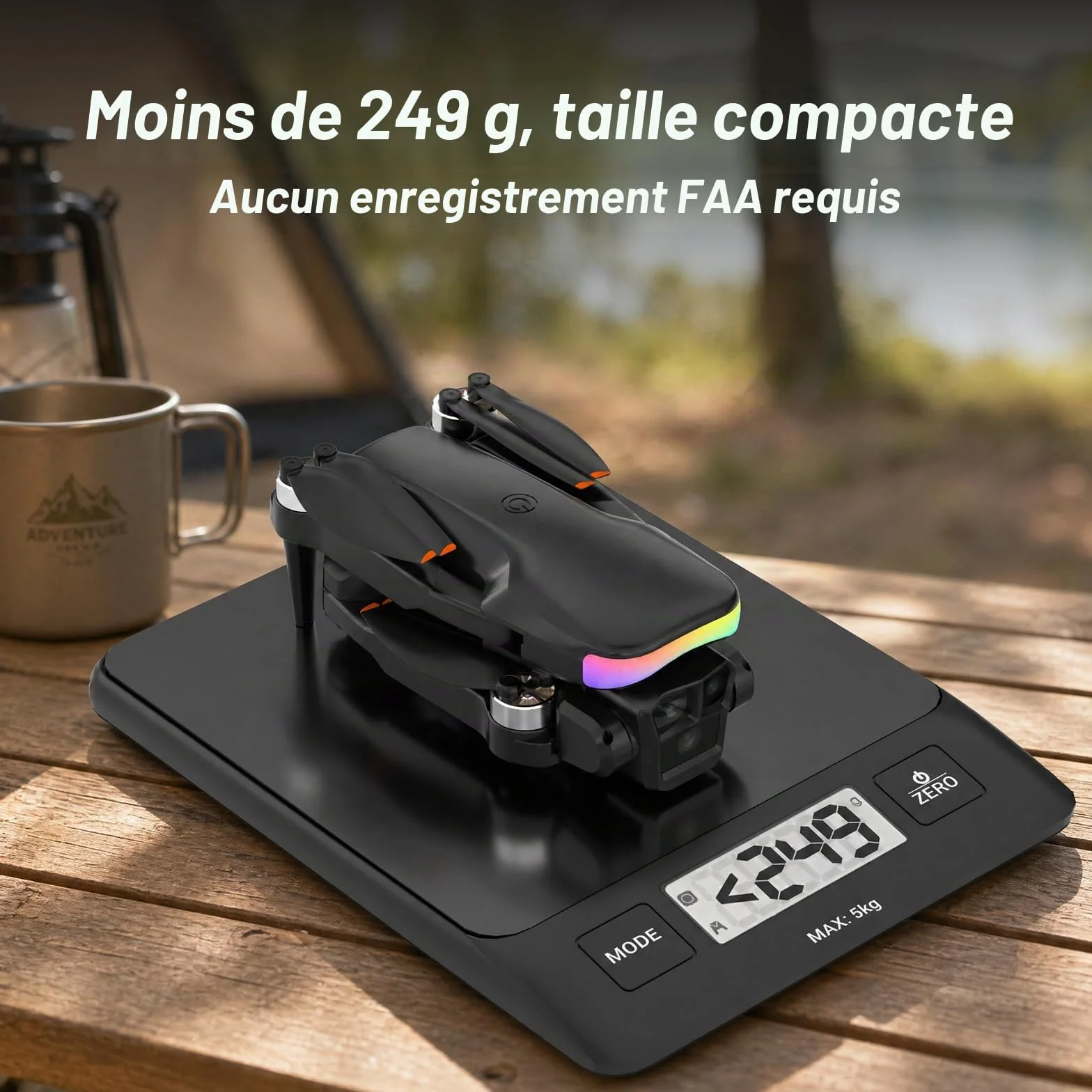 F417PRO Drone avec Caméra 1080P, Mini Drone Double Objectif 90°, LED, Flux Optique, Batterie Modulaire, Sacoche