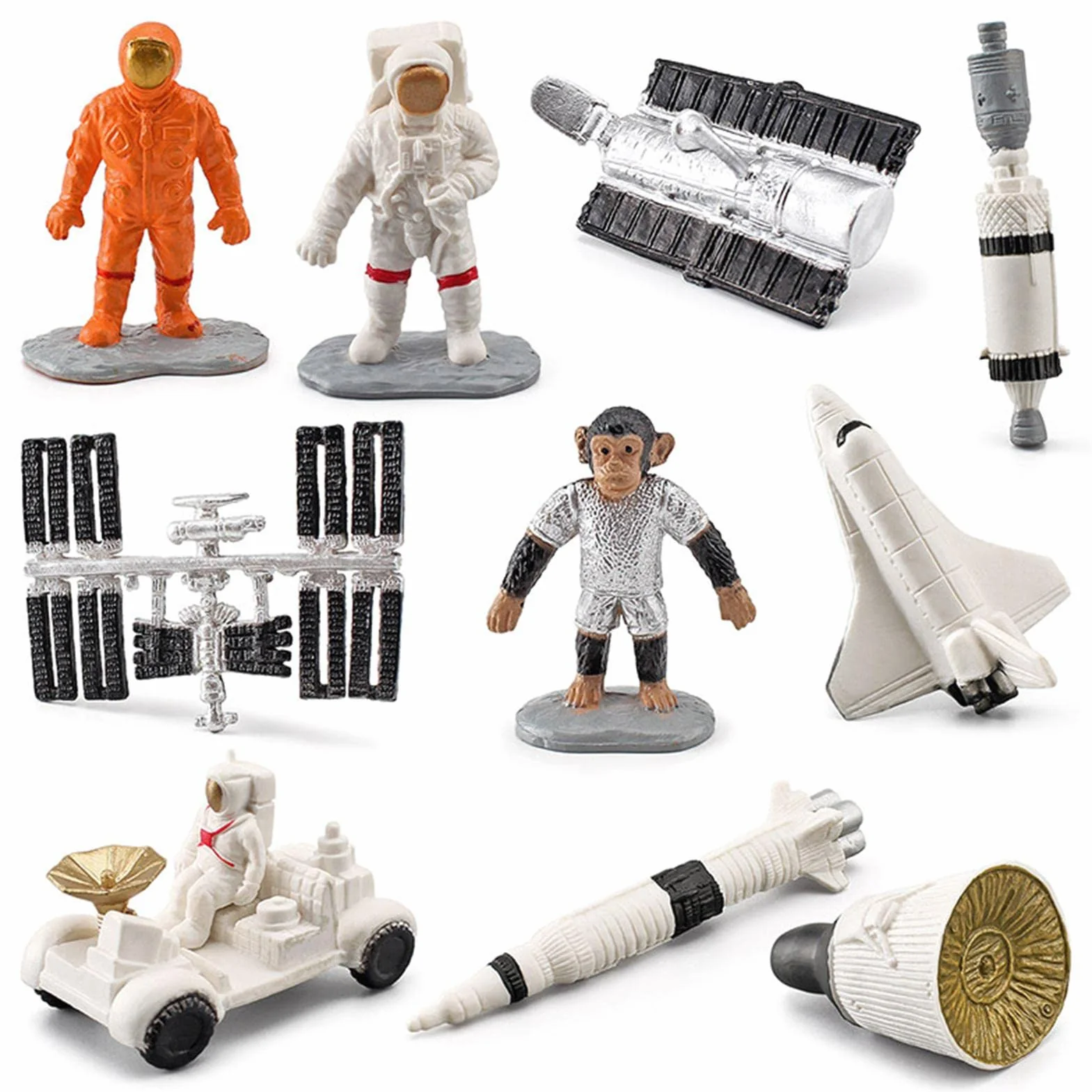 Ensemble de figurines d'astronaute Navette spatiale fusée Cadeau enfants décoration gâteau