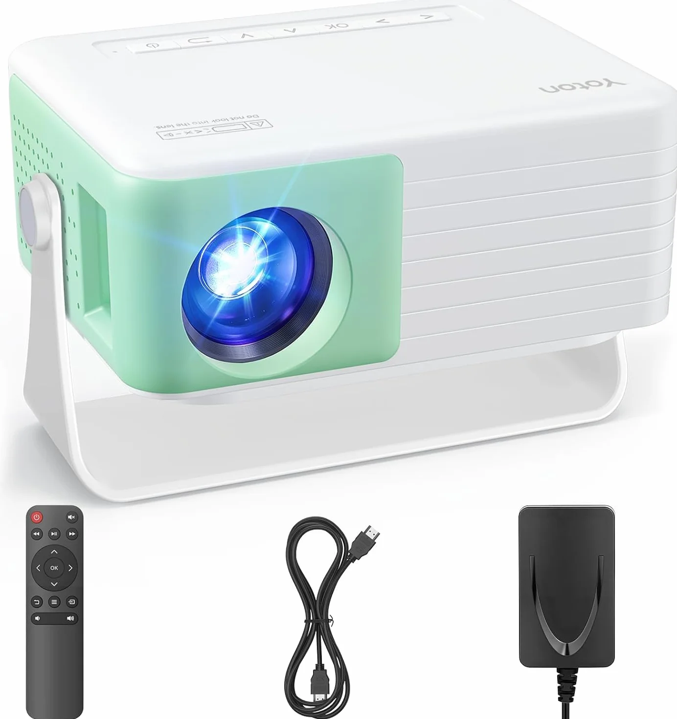 Yoton Y3 Mini Projecteur Portable 1080P avec Haut-Parleur Intégré, Zoom 50%, Compatible HDMI/TV Stick, Vert