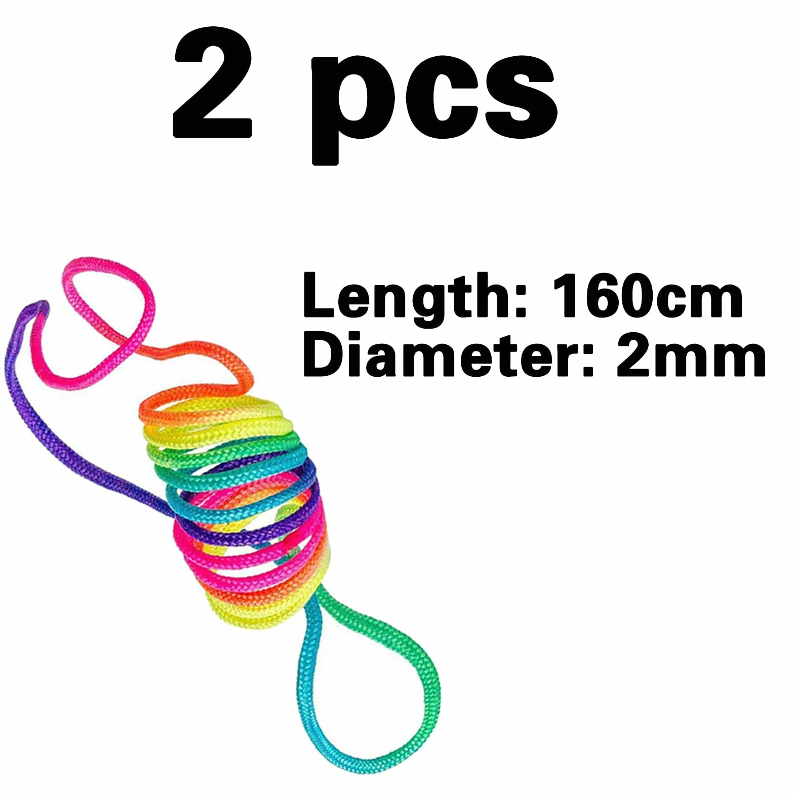 LABUYI Finger Twist String Game 160 cm Rainbow Rope Cats Cradle