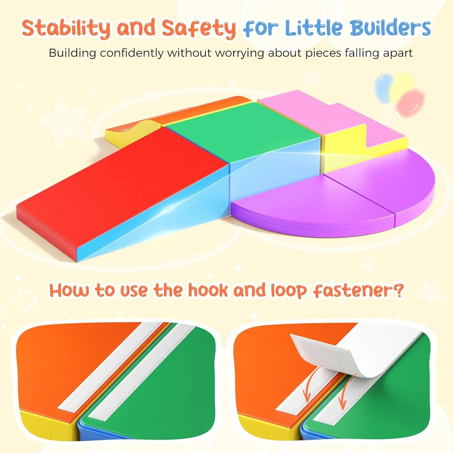 Blocs de construction en mousse pour enfants, lot de 6, non toxiques, sans odeur, housse antidérapante, escalade d'intérieur