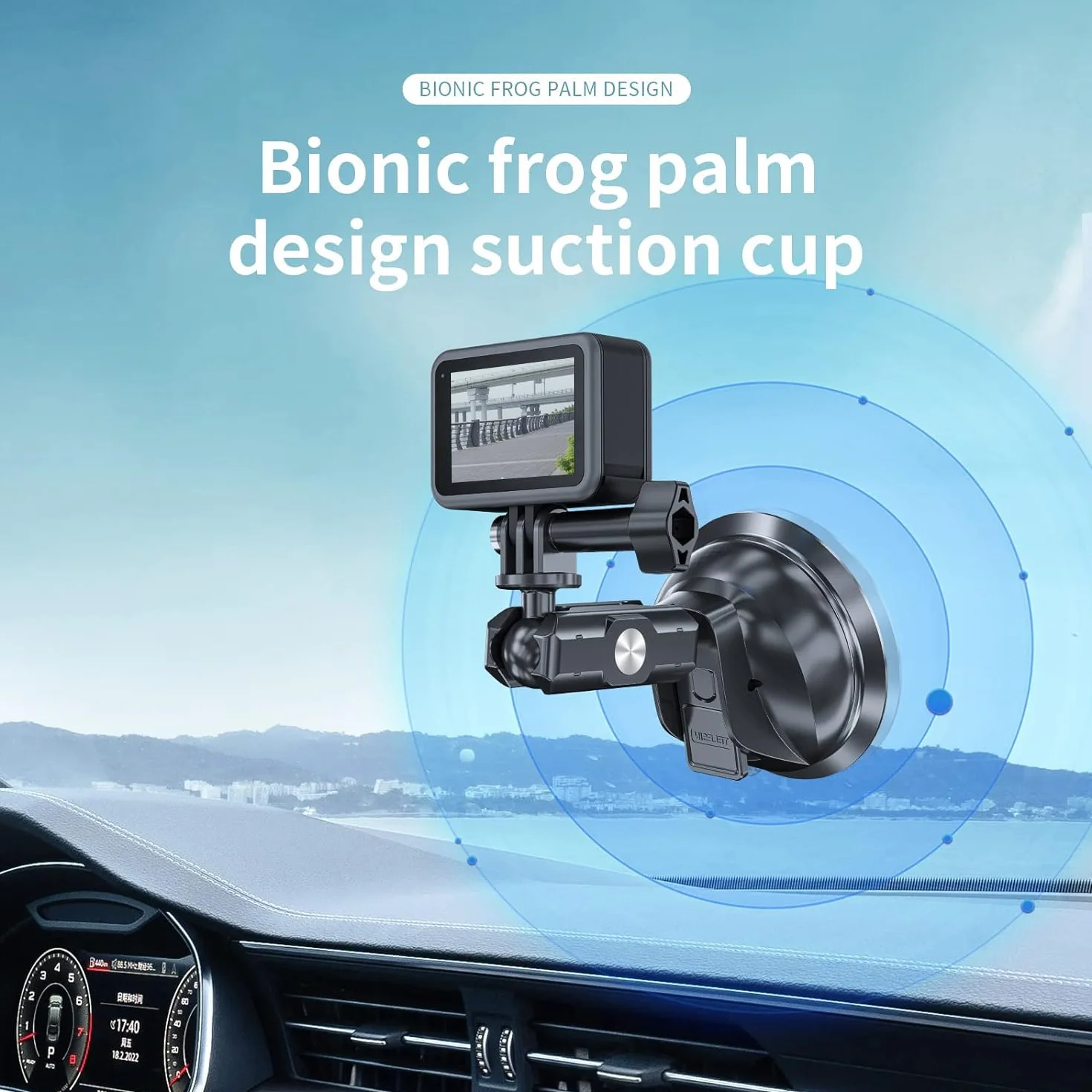 TELESIN Support Ventouse pour DJI Osmo Action 6/5/4 Pocket Osmo 360, GoPro Hero 13/12/11/10, Insta360 X5/X4, Accessoires Caméra d’Action