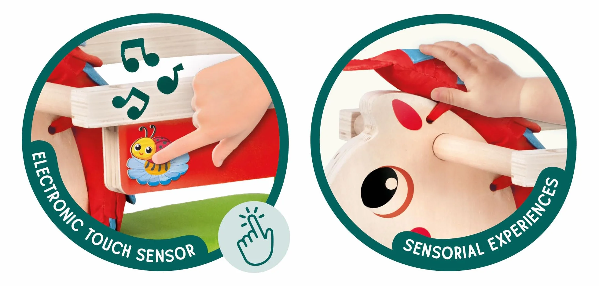 Lisciani Montessori Bois Cheval à Bascule en Bois Électronique Parlant pour Enfants 1-3 Ans