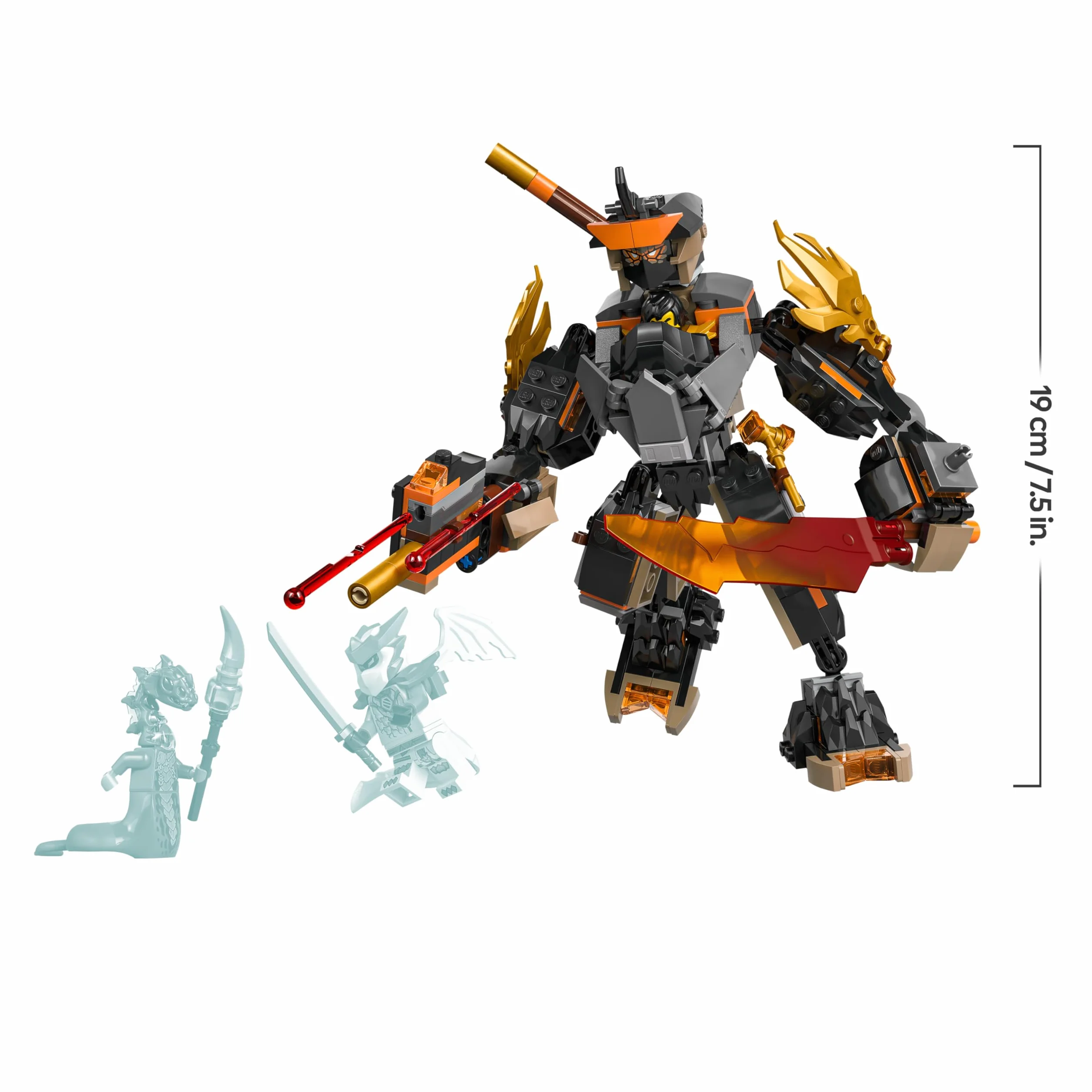LEGO Ninjago La Mission du Robot Cole et du Dragon Zane Jouet Ninja Figurine d'action 3 Minifigurines Sabre Cadeau Garçon 7 Ans 71854