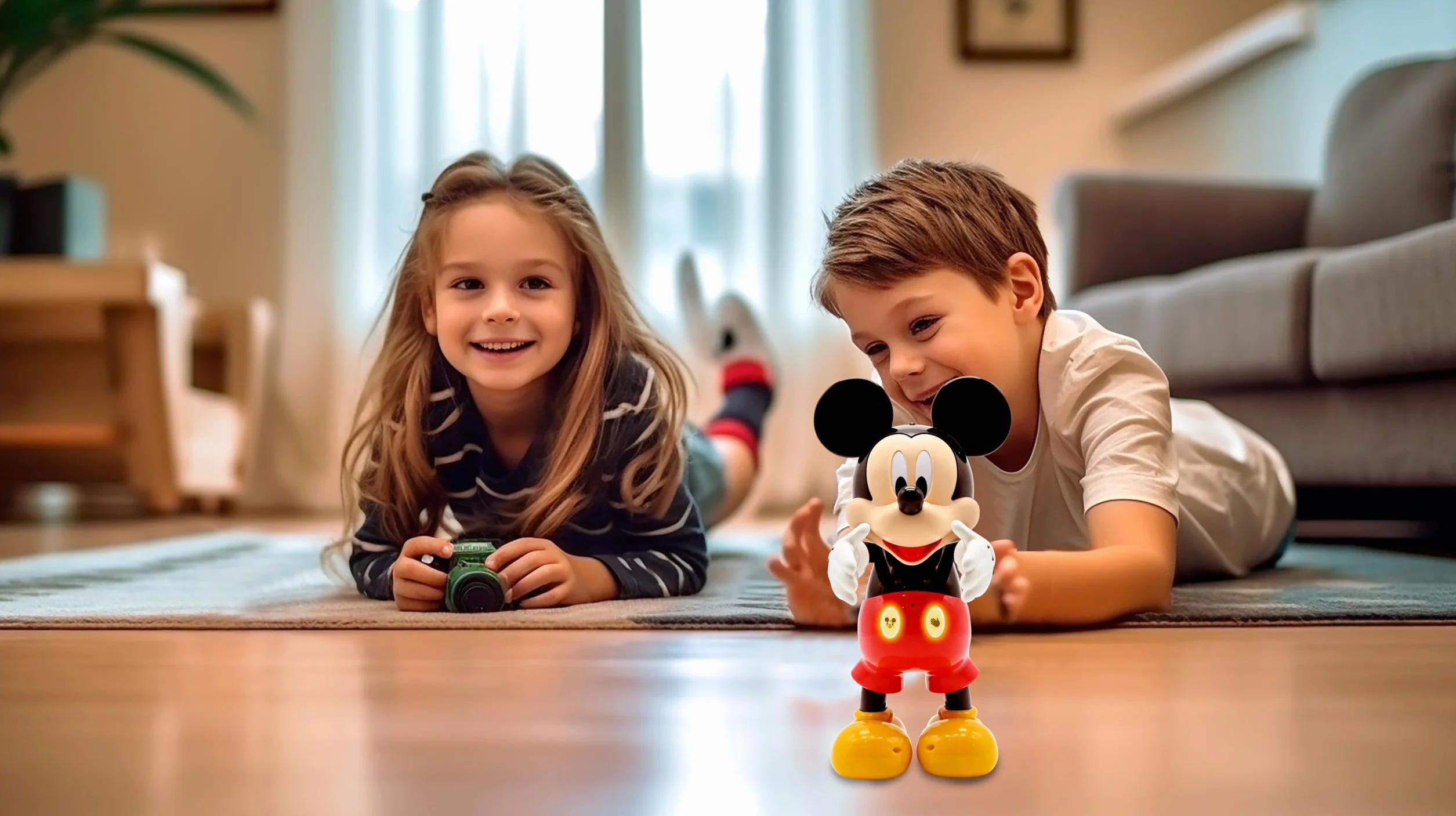 Lexibook Disney Robot Mickey bilingue Français/Anglais 100 Quiz éducatifs programmable Noir/Rouge MCH01i1
