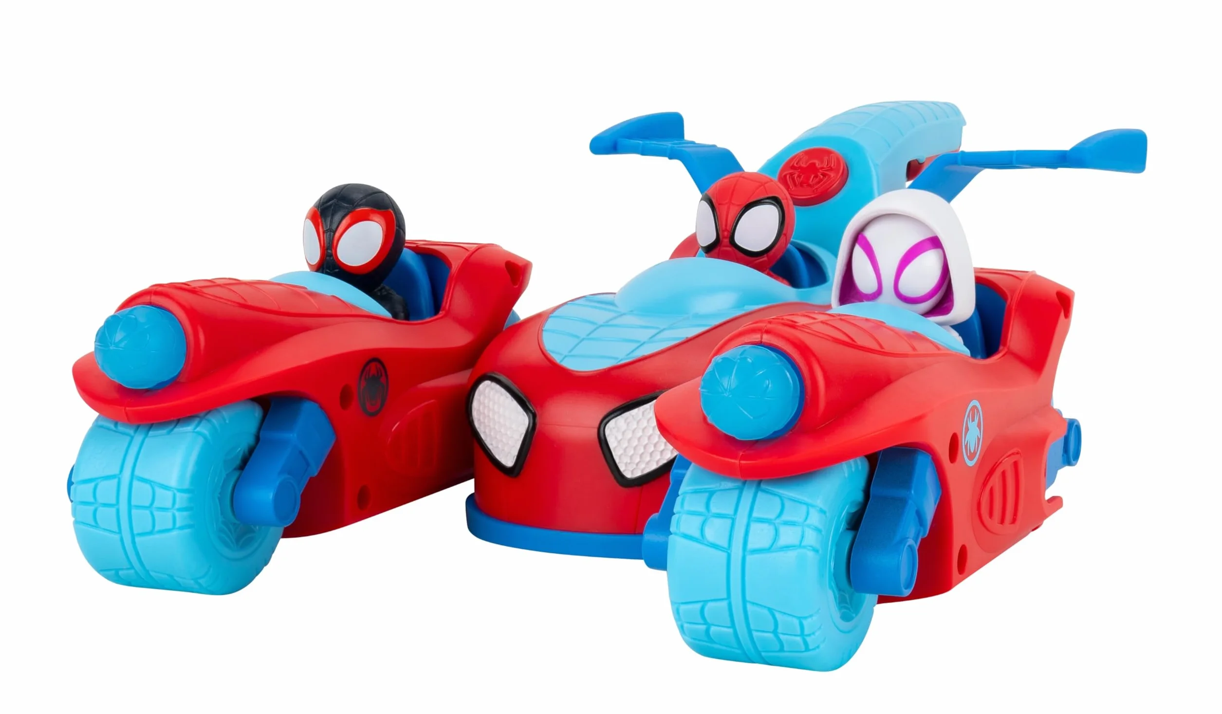 Marvel Spidey Team Split Racer – Véhicule 3 en 1 de 21,6 cm avec fléchettes et Effets sonores