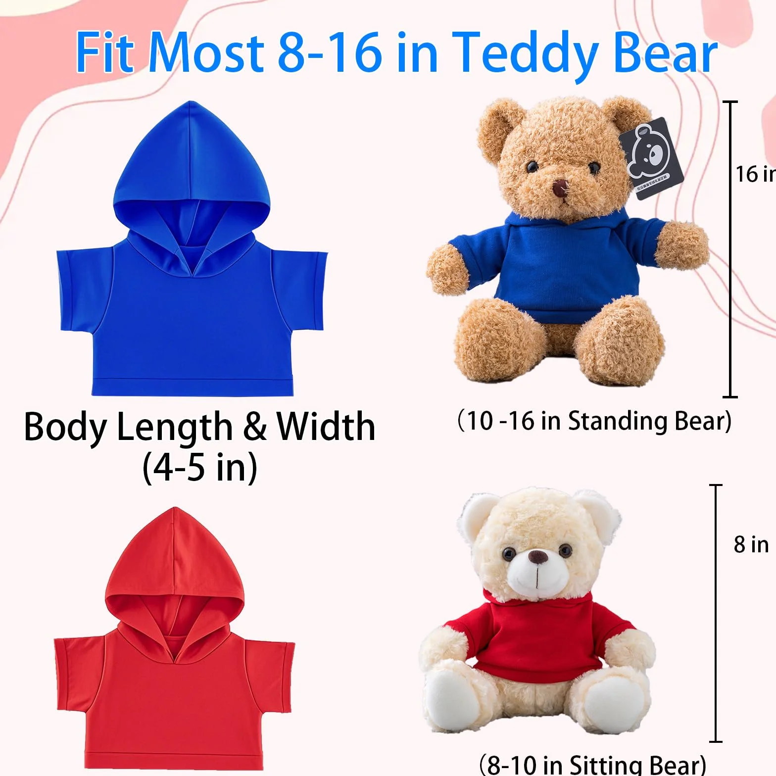 Vêtements Personnalisés pour Ours en Peluche 20-40 cm, Chemise Poupée