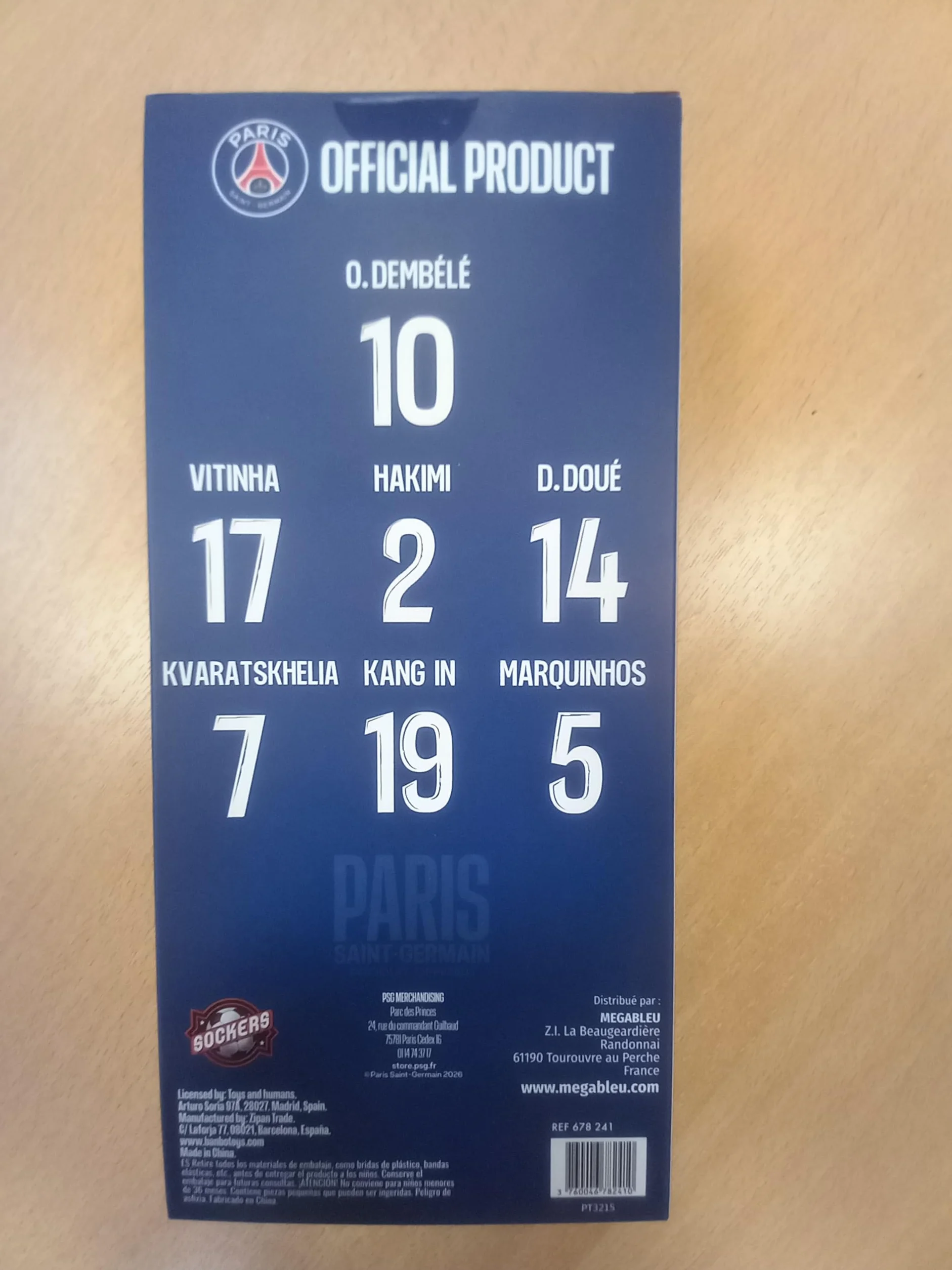 Megableu Figurine Football PSG Ousmane Dembélé N°10 20 cm Réaliste Articulée 10 Points Licence Officielle Jouet Fan Paris