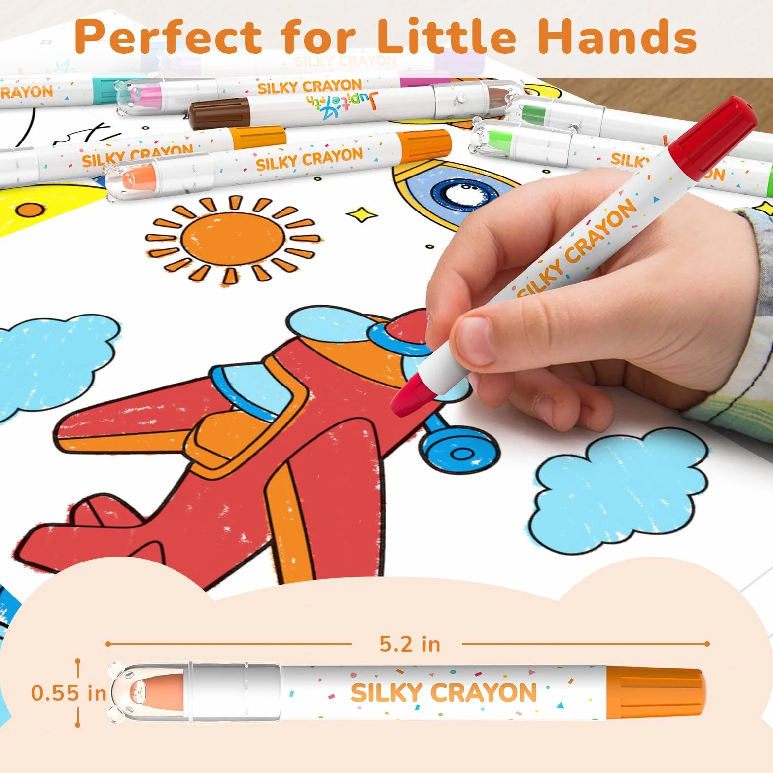 JUPITEARTH Lot de 24 crayons de couleur torsadés lavables non toxiques pour tout-petits 1-8 ans fournitures artistiques