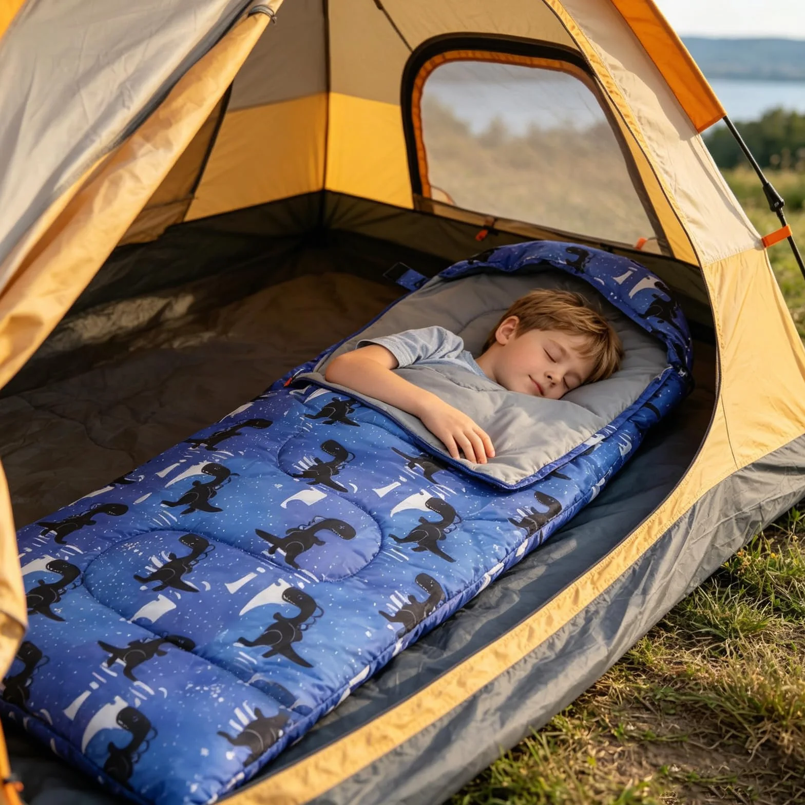Sacs de Couchage pour Enfants Camping Compact 3 Saisons Léger Imperméable avec Sac de Transport