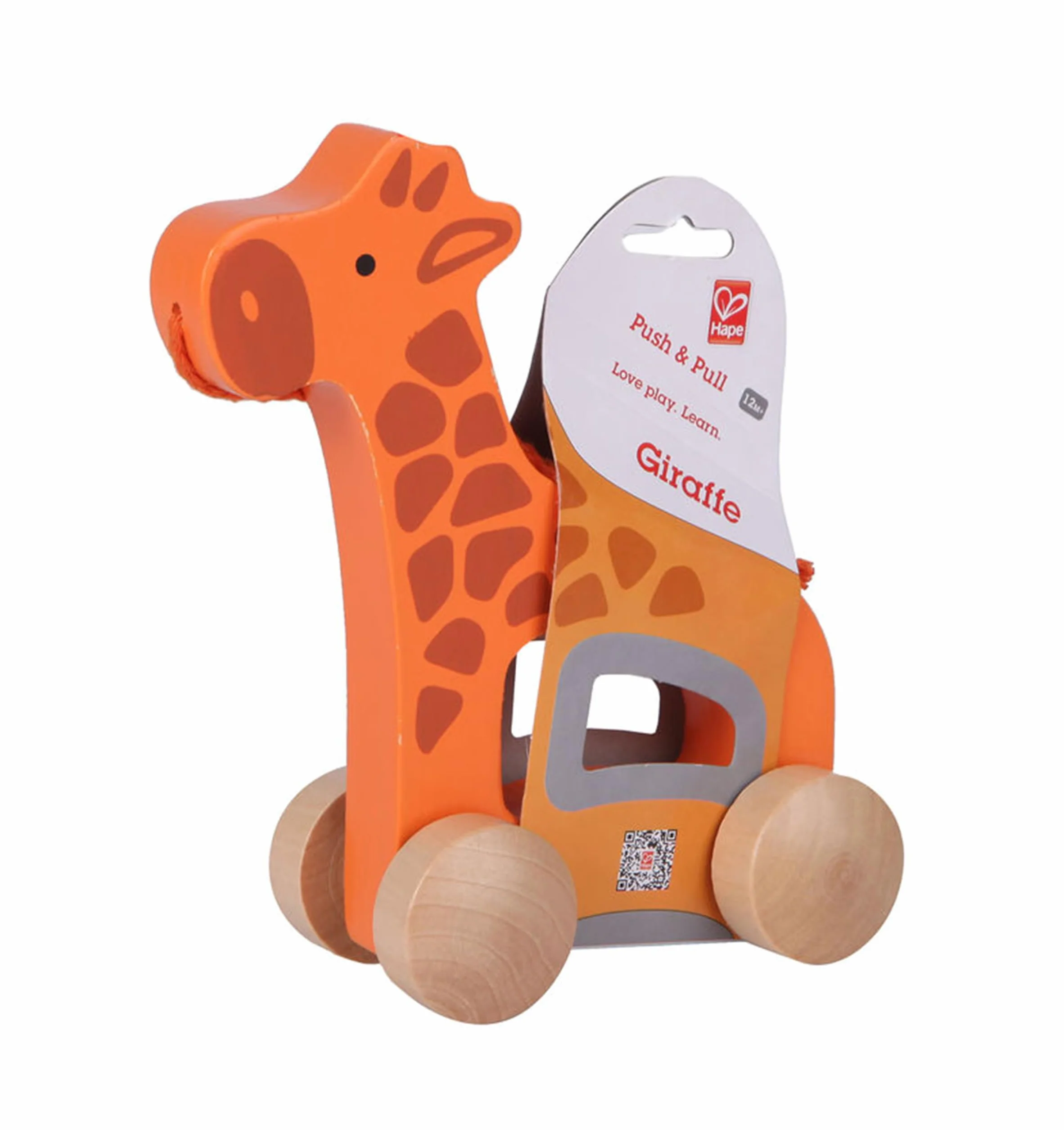 Hape Girafe Jouet en Bois à Tirer 1 an - Motricité, Imagination & Dextérité - Dès 12 Mois