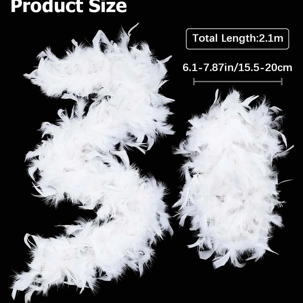 Boa Moelleux Chandelle Plumes de Dinde 210 cm GORGECRAFT Noir pour Fête Mariage DIY Artisanat